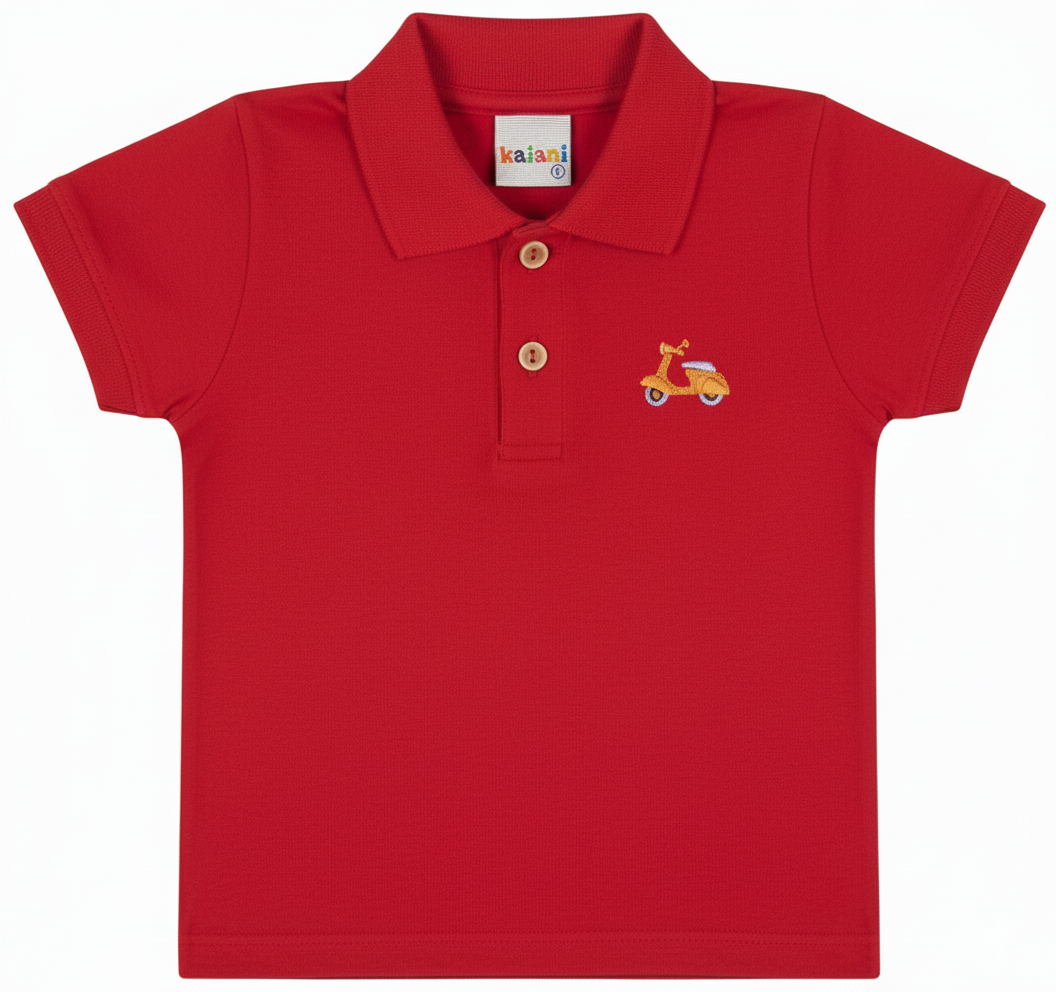 Conjunto Infantil Masculino Kaiani Polo Motocicleta – conforto e estilo para o dia a dia