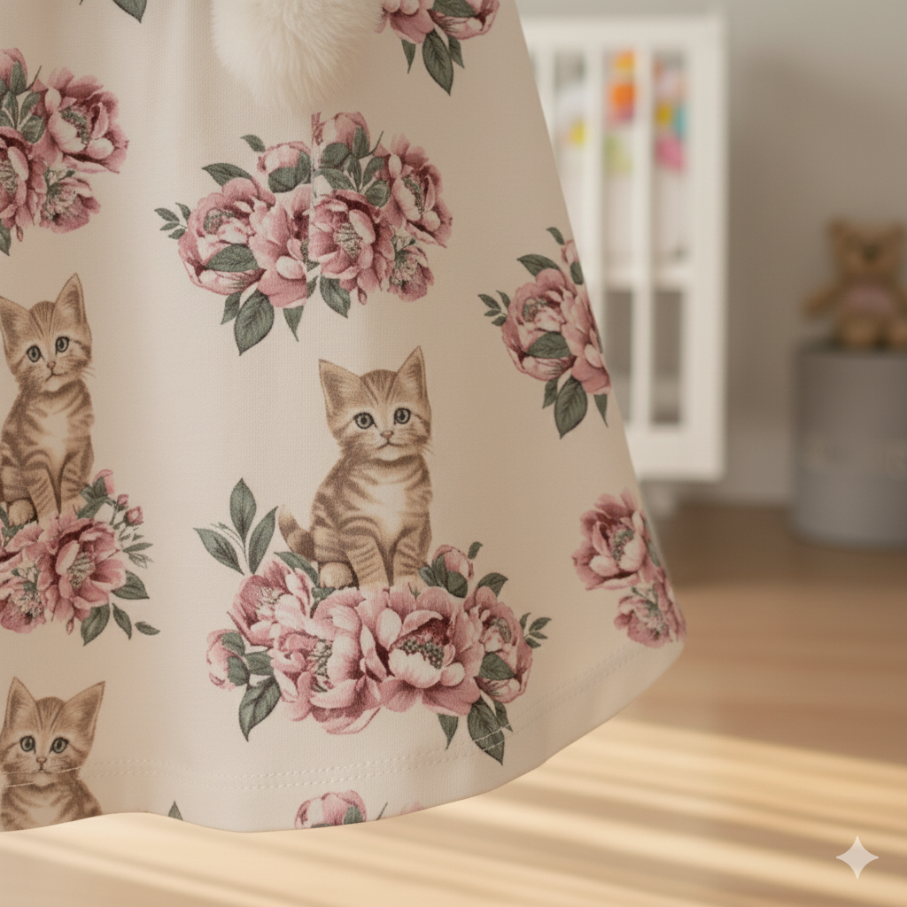 Vestido Milon Gatinho e Flores