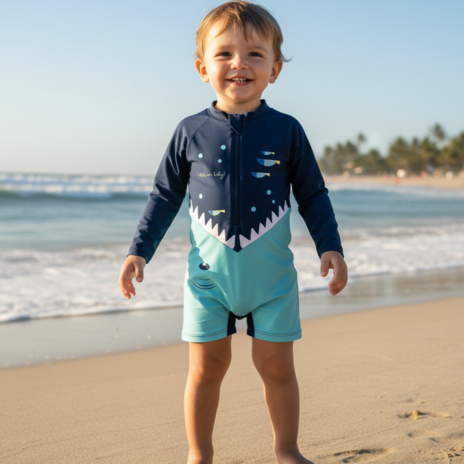 Macacão de Natação e Praia Bebê Tchibum Kamylus Proteção UV50+