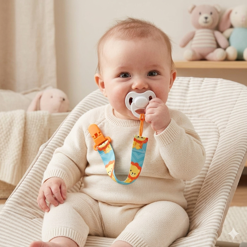 Prendedor de Chupeta Infantil Buba Animal Fun Seguro 3 Meses+