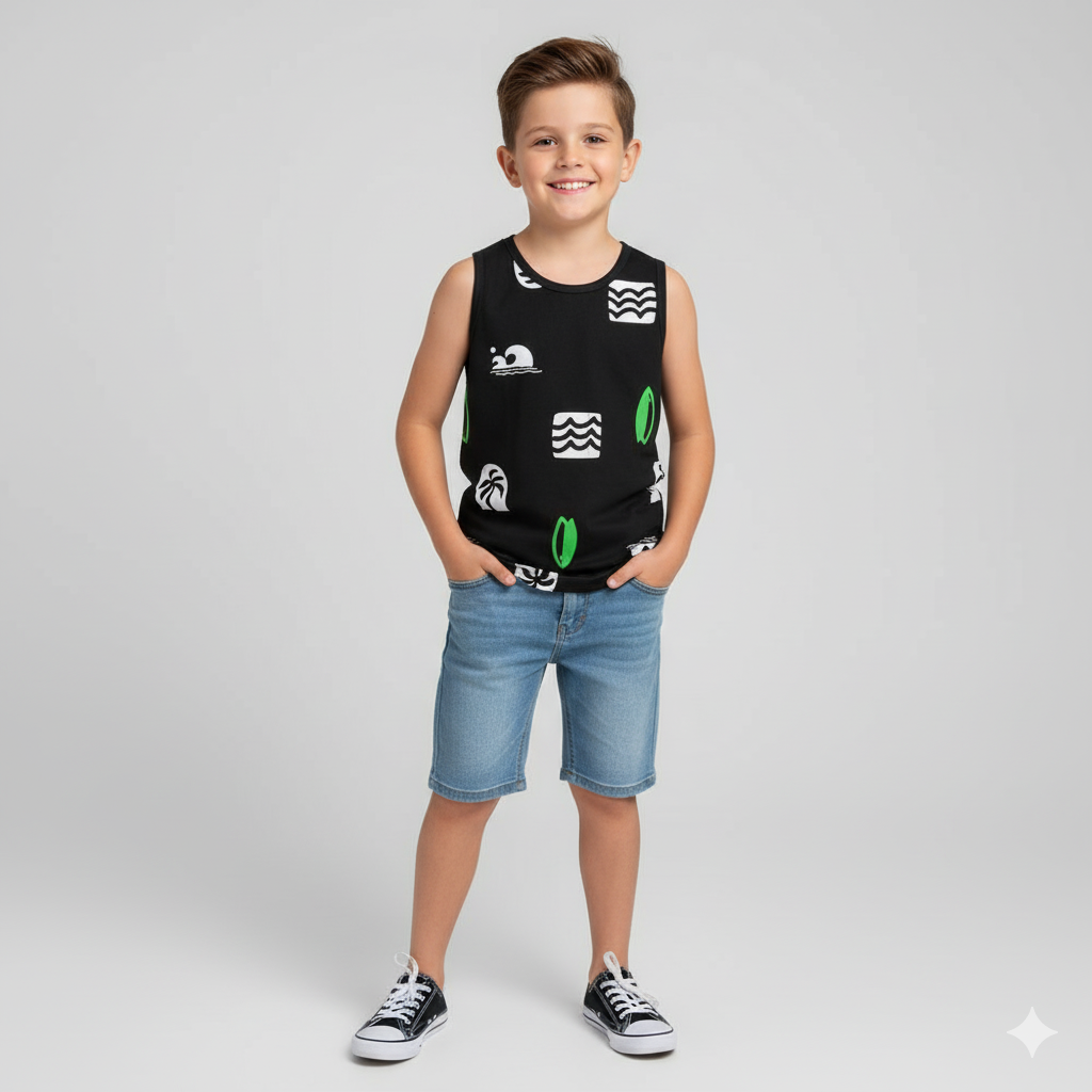 Regata Infantil Masculina Kyly Coqueiros e Mar