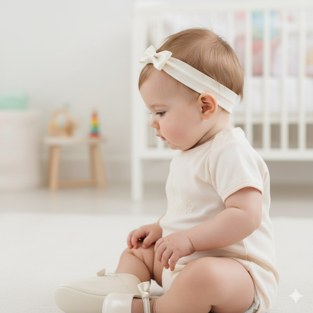 Sapatilha de Bebê Pampili Nina Momentos Especiais + Faixa de Cabelo