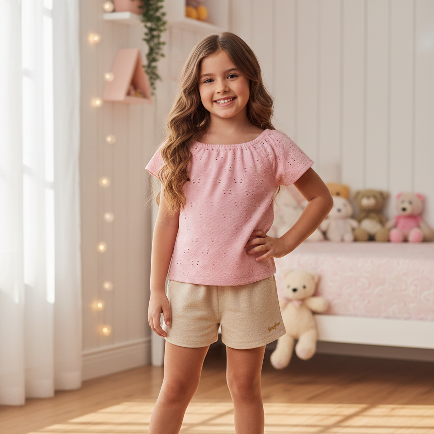 Conjunto Feminino Kamylus Laise e Moletinho Linho