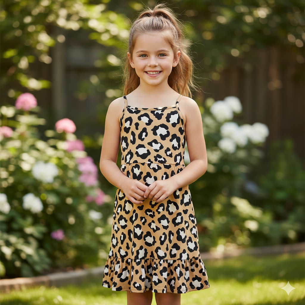 Vestido Infantil Kyly Onça