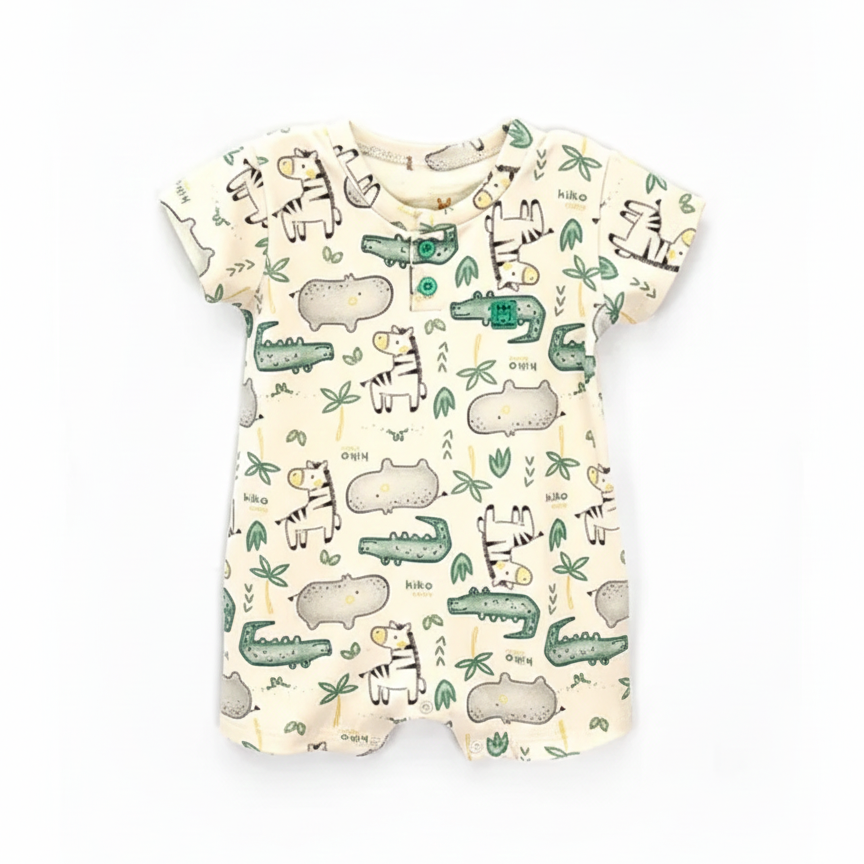 Macacão Masculino Kiko Baby Safari Manga Curta – Conforto e Estilo para o dia a dia do bebê