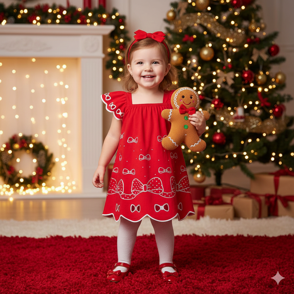 Vestido Infantil Kyly com Estampa de Laços