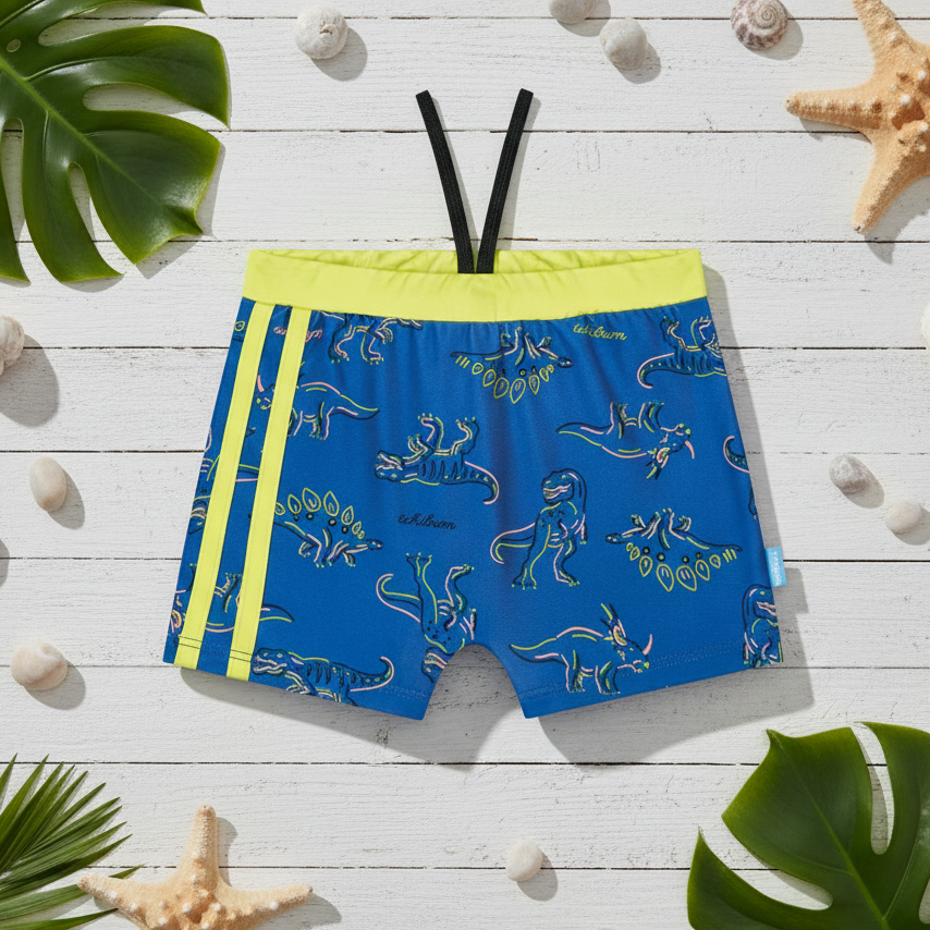 Sunga Infantil Kamylus Boxer Tchibum Dinos Proteção UV50+ – Conforto e Estilo