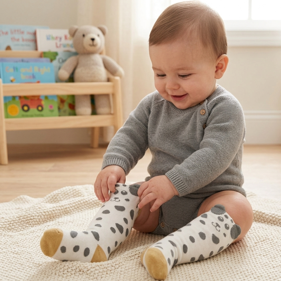 Meia Infantil Masculina Pimpolho Cano Longo 3/4 Divertida