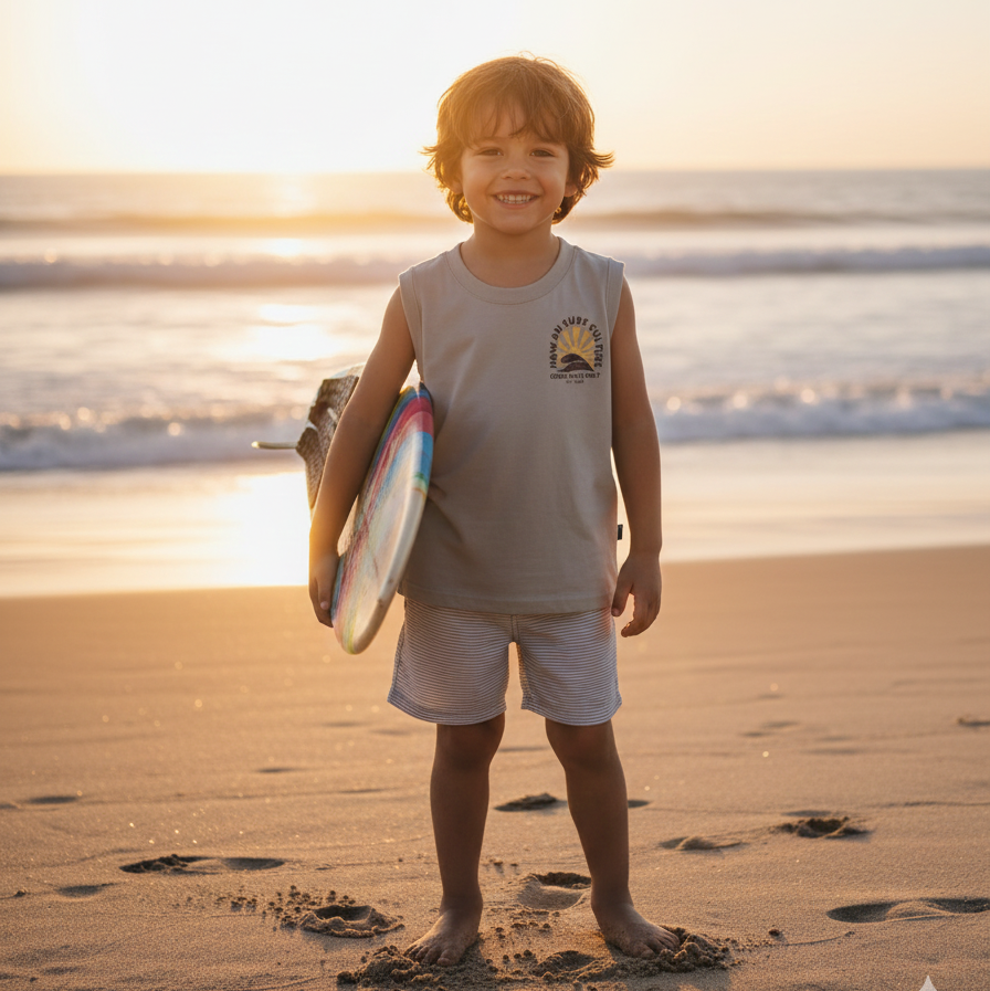 Regata Infantil Masculina Pulla Bulla Hawaii Surf – Leve, Confortável e Estilosa para o Verão