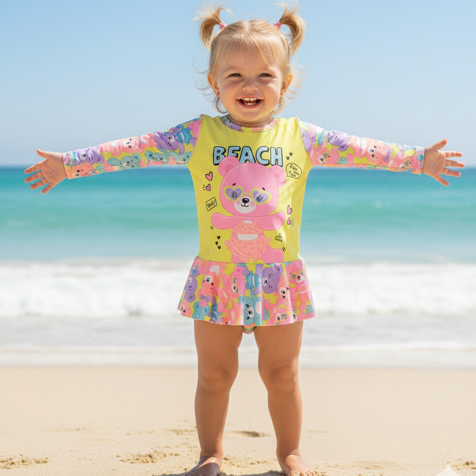 Maiô Manga Longa Kamylus Tchibum Beach UV50+ – Proteção Solar para Praia e Piscina