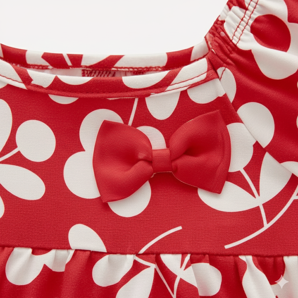 Vestido Infantil Kyly Flores e Lacinho