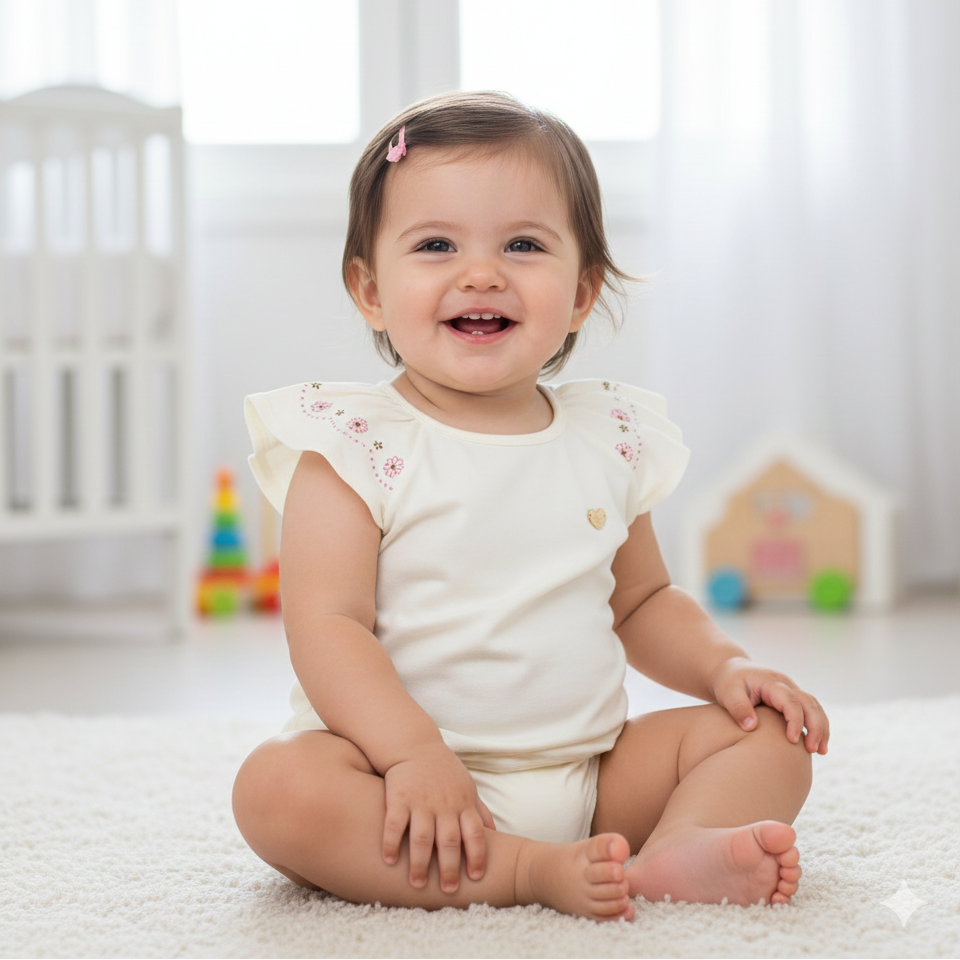 Blusa Infantil Feminina Kaiani Florzinhas – Conforto e Delicadeza para o Dia a Dia