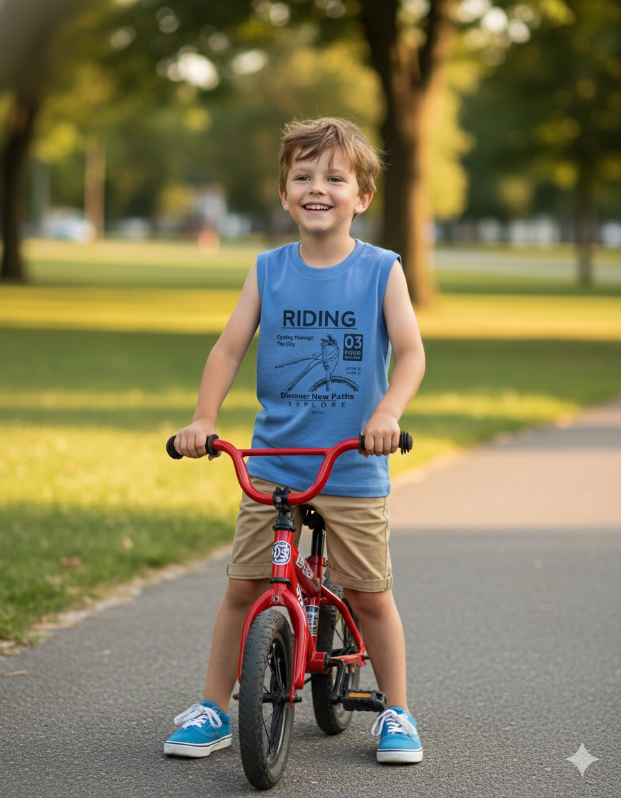 Regata Infantil Masculina Pulla Bulla Riding – Conforto e Estilo para os Dias Quentes