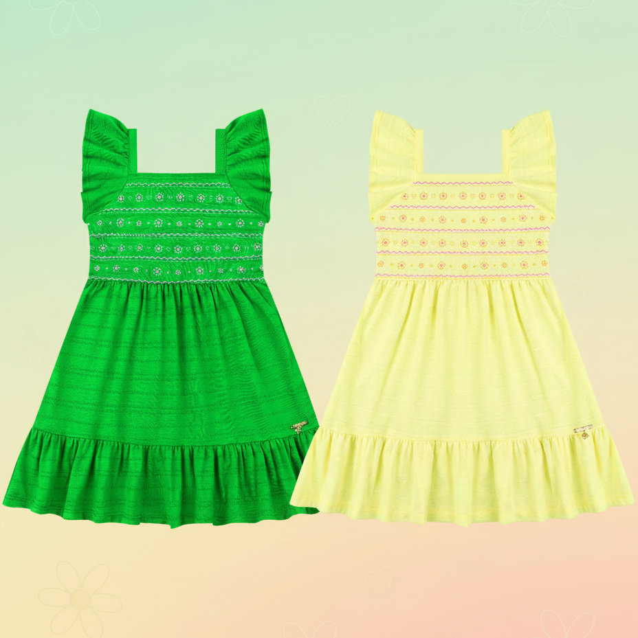 Vestido Infantil Tiny Joy Florzinhas – conforto e delicadeza para o dia a dia