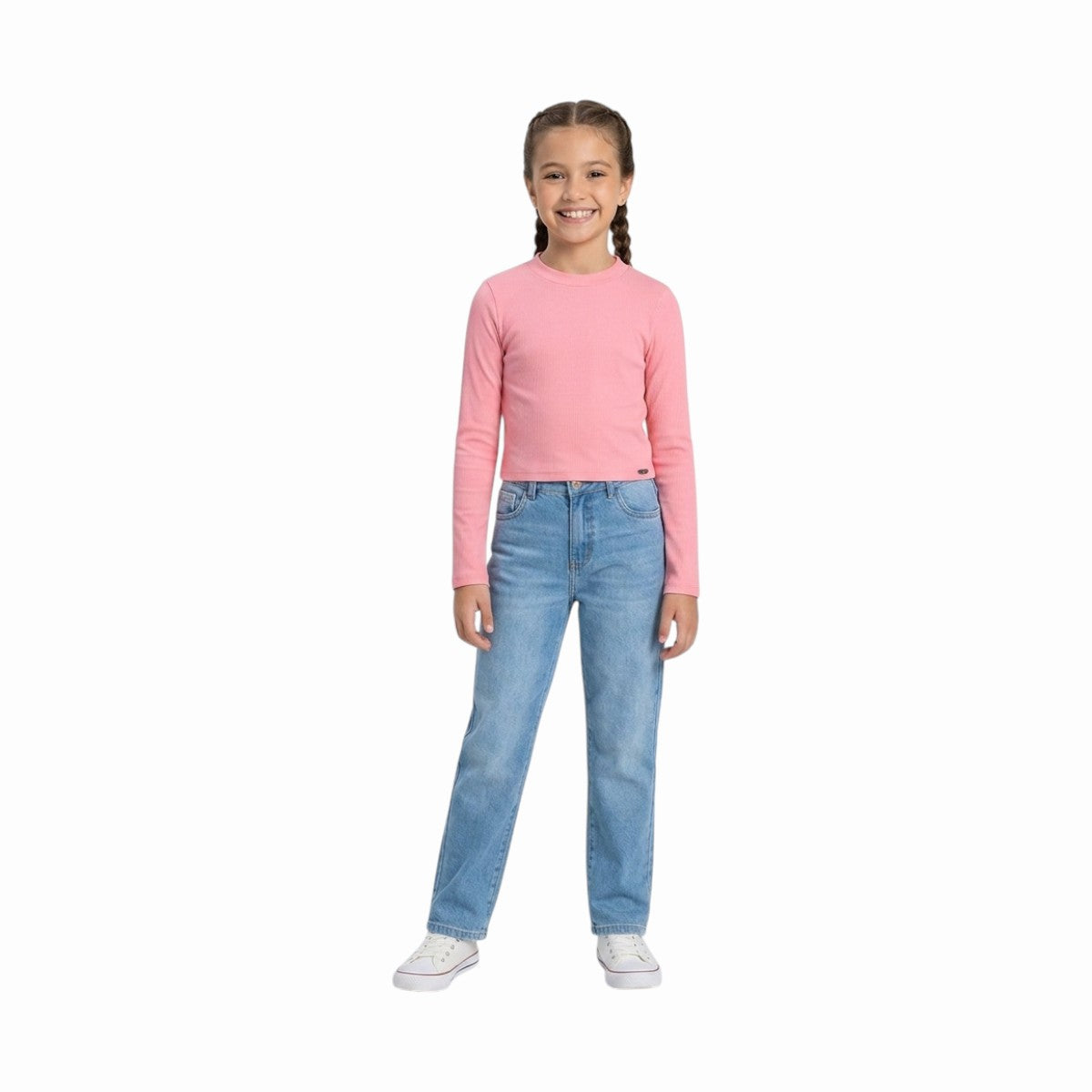 Blusa Infantil Feminina Manga Longa Pulla Bulla Canelada