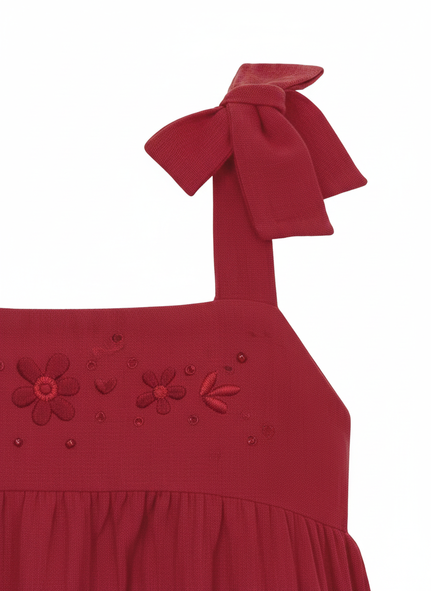Vestido Infantil Alakazoo Flores Bordadas com Strass