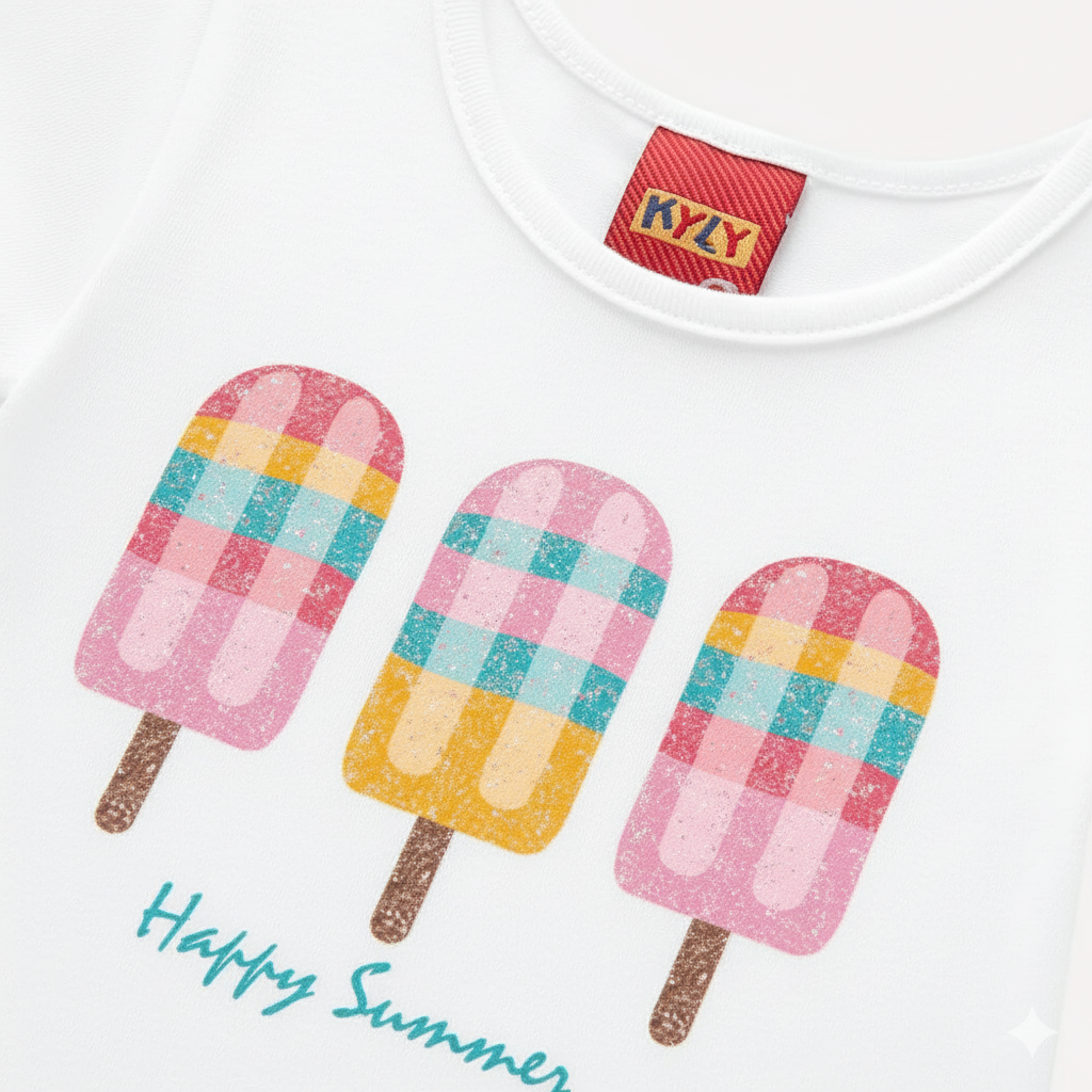 Conjunto Infantil Feminino Kyly Happy Summer Picolés