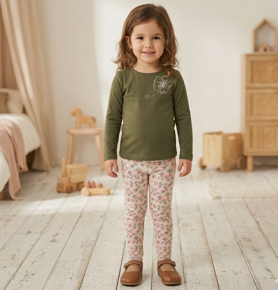 Conjunto Infantil Menina Have Fun Flor em Cotton e Molecotton