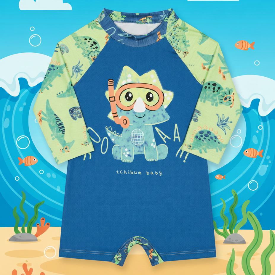 Macaquinho Infantil Masculino Kamylus Tchibum Dinossauro UV50+