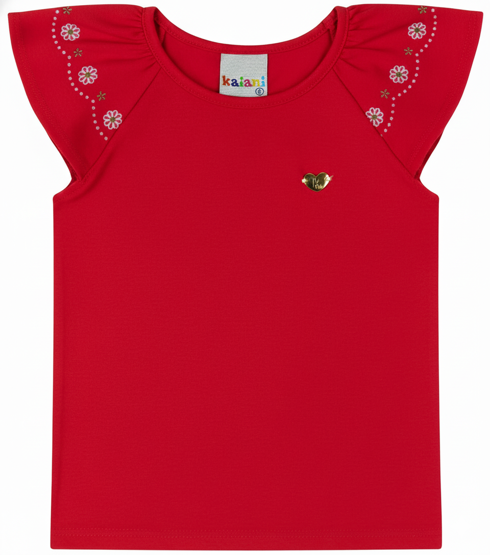 Blusa Infantil Feminina Kaiani Florzinhas – Conforto e Delicadeza para o Dia a Dia
