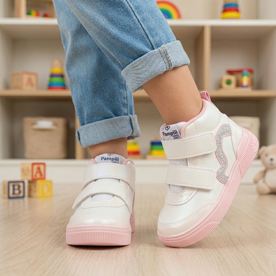 Tênis Cano Médio Infantil Pampili Yumi Suporte e Estilo