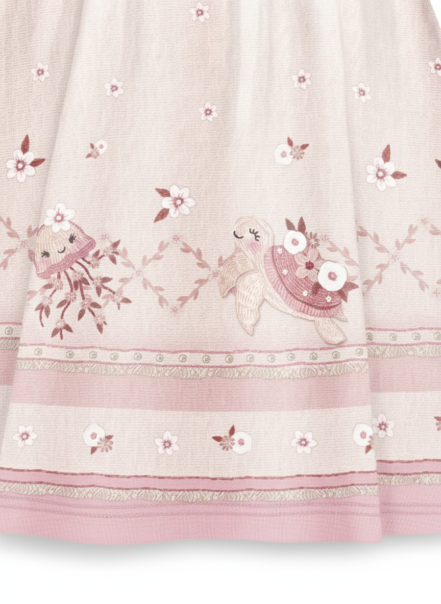 Vestido Infantil Alakazoo Tartaruga e Polvo