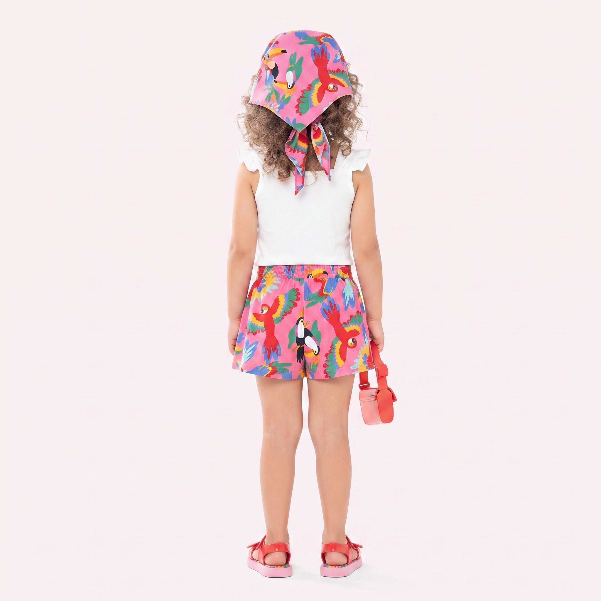 Conjunto Infantil Feminino Nanai Araras com Aplicação de Strass