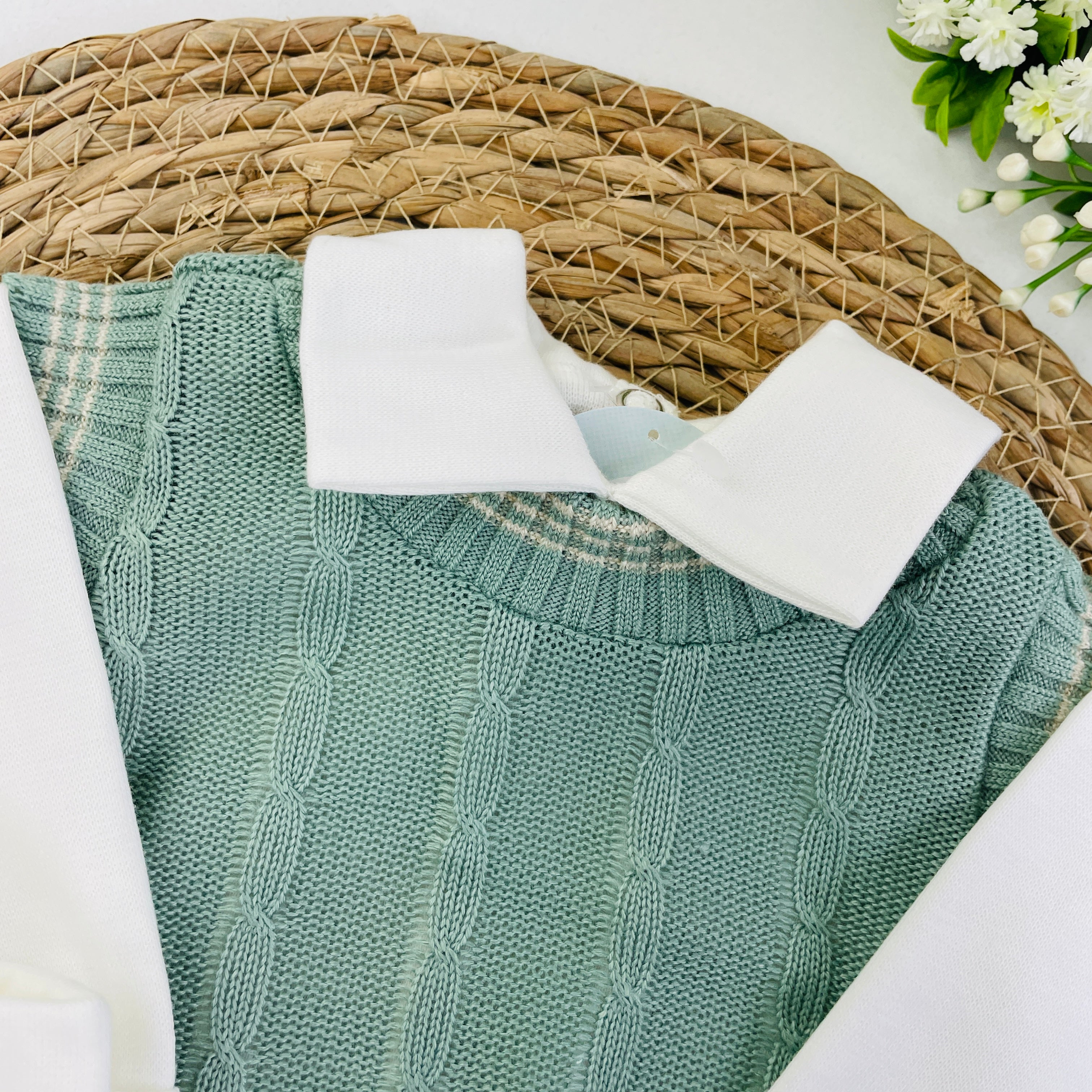 Saida De Maternidade Sanches Baby Trama Em Tricot 7 Peças