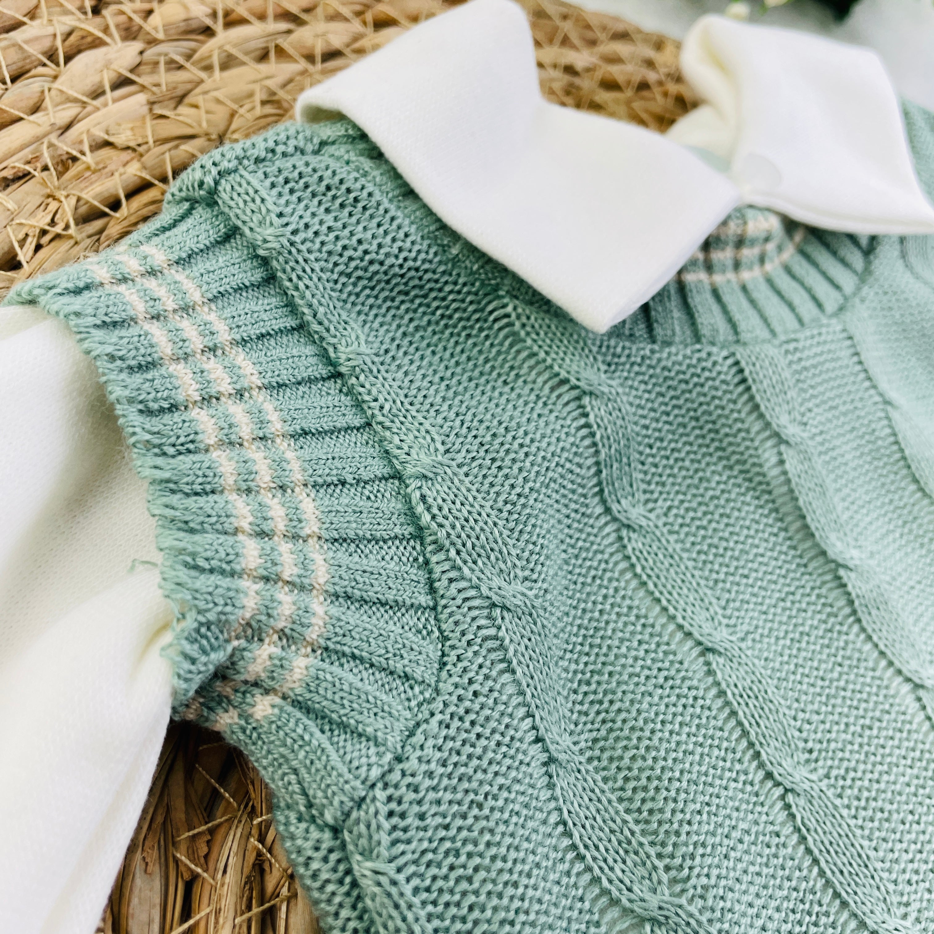 Saida De Maternidade Sanches Baby Trama Em Tricot 7 Peças