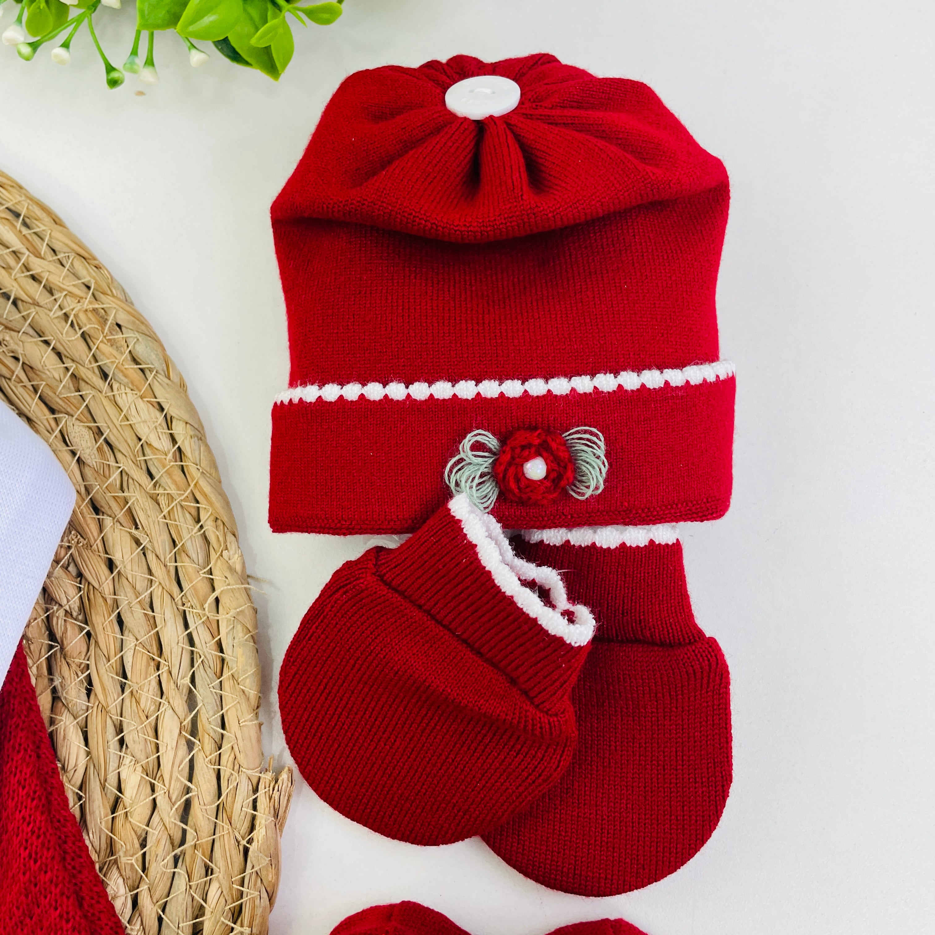 Saida De Maternidade Sanches Baby Florzinha Em Tricot 7 Peças