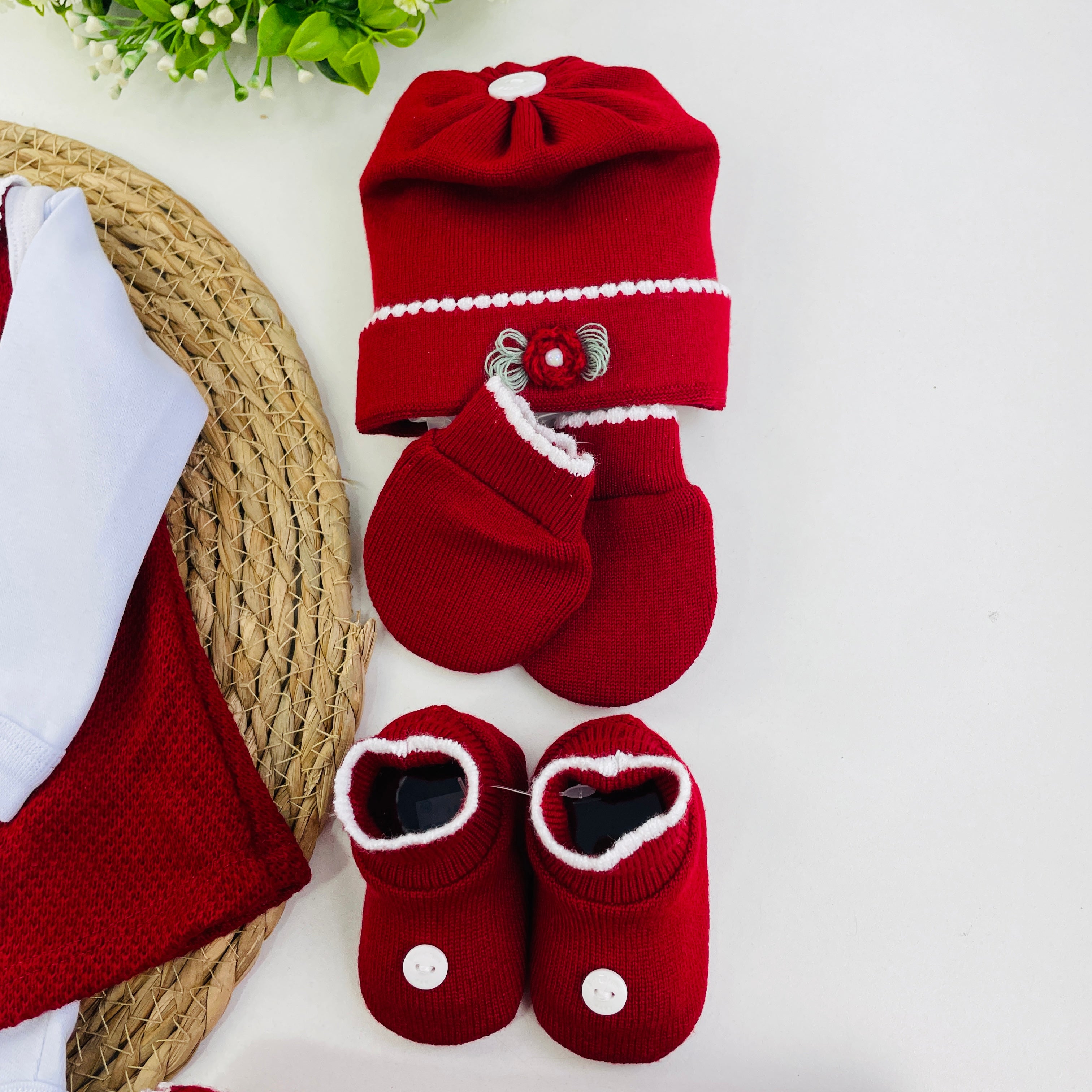 Saida De Maternidade Sanches Baby Florzinha Em Tricot 7 Peças