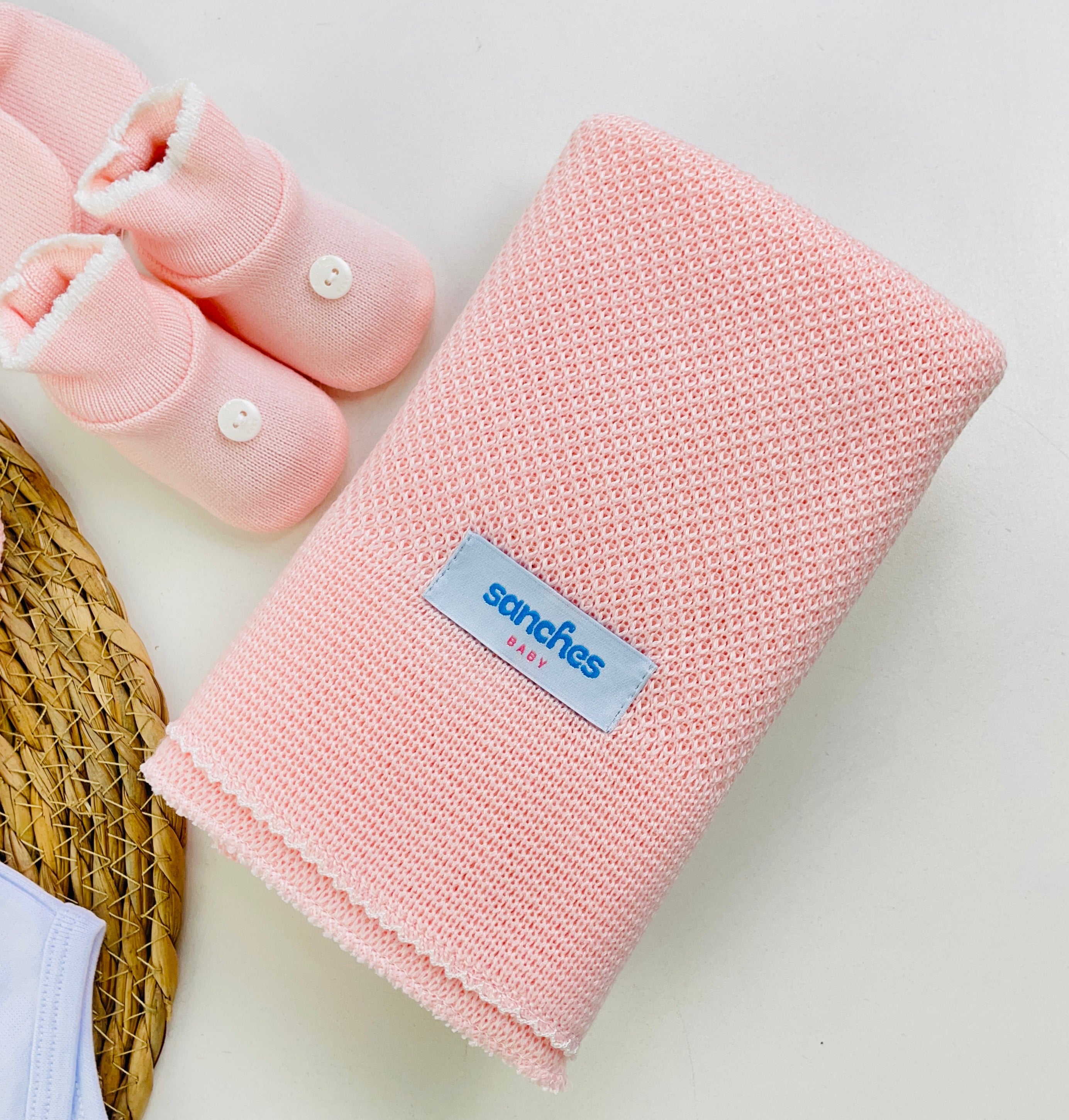 Saida De Maternidade Sanches Baby Florzinha Em Tricot 7 Peças