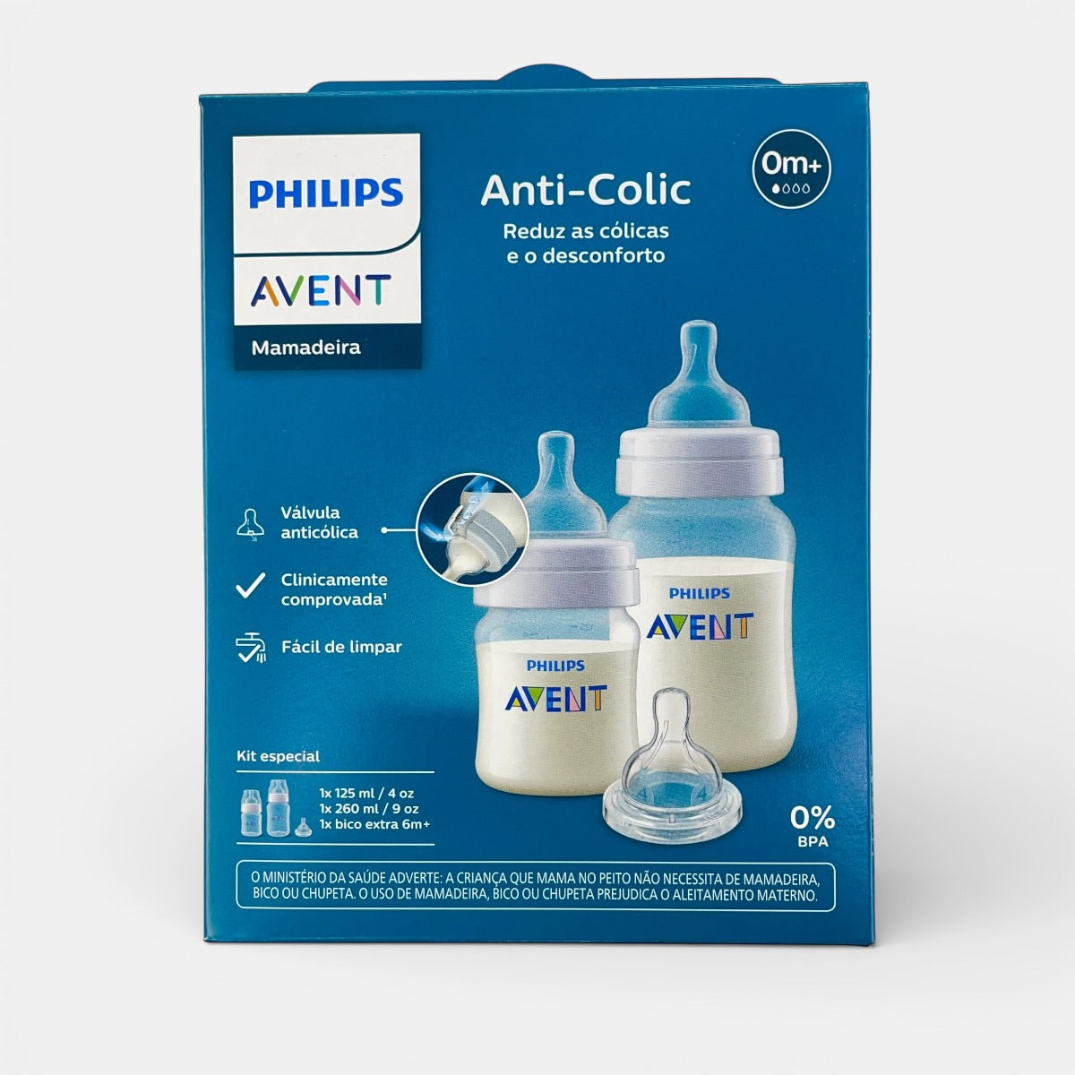 Kit Duplo Mamadeiras Avent Anti-Colic +0 M - Transparente - 125/260 Ml