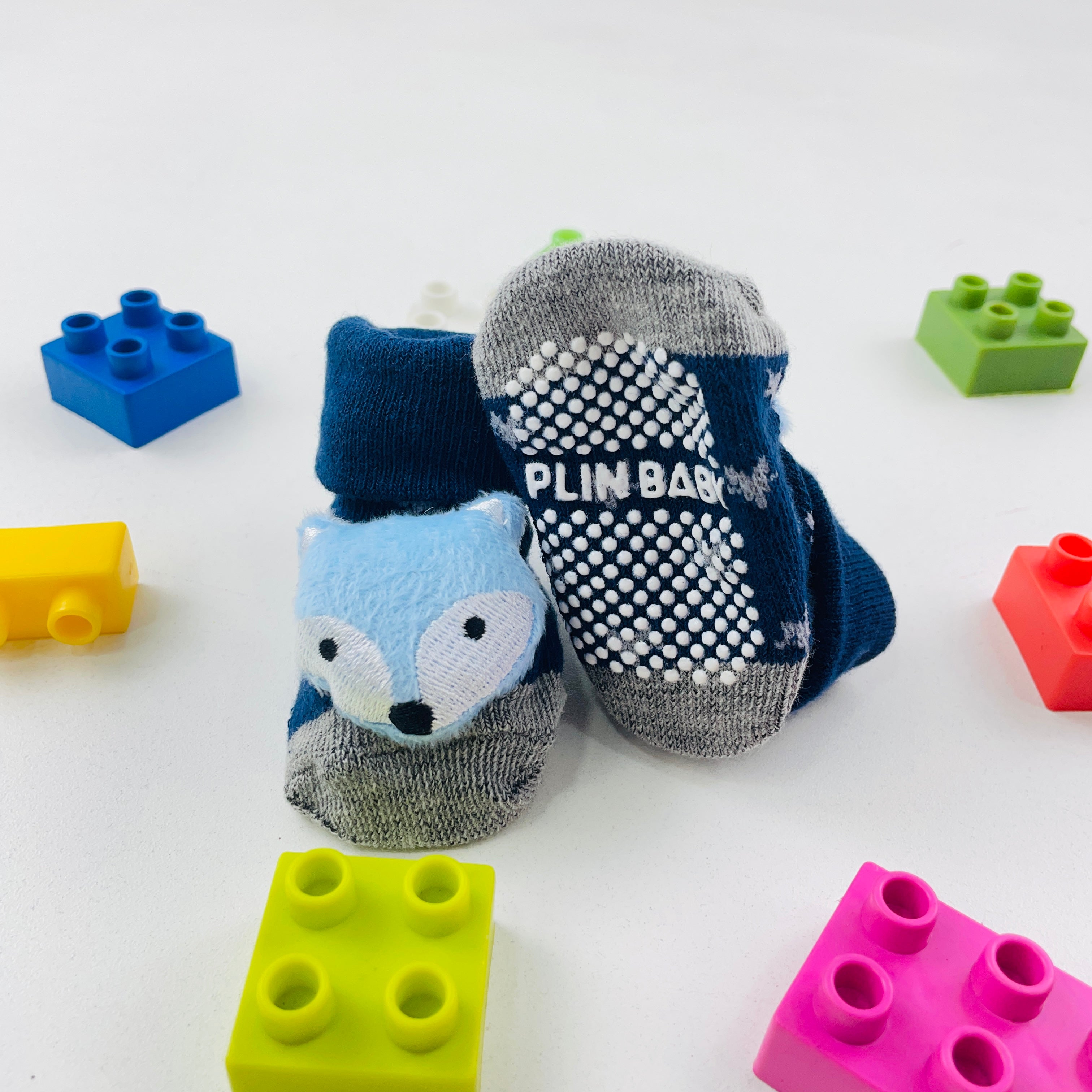 Meia Bichinhos Plin Baby Raposa Antiderrapante