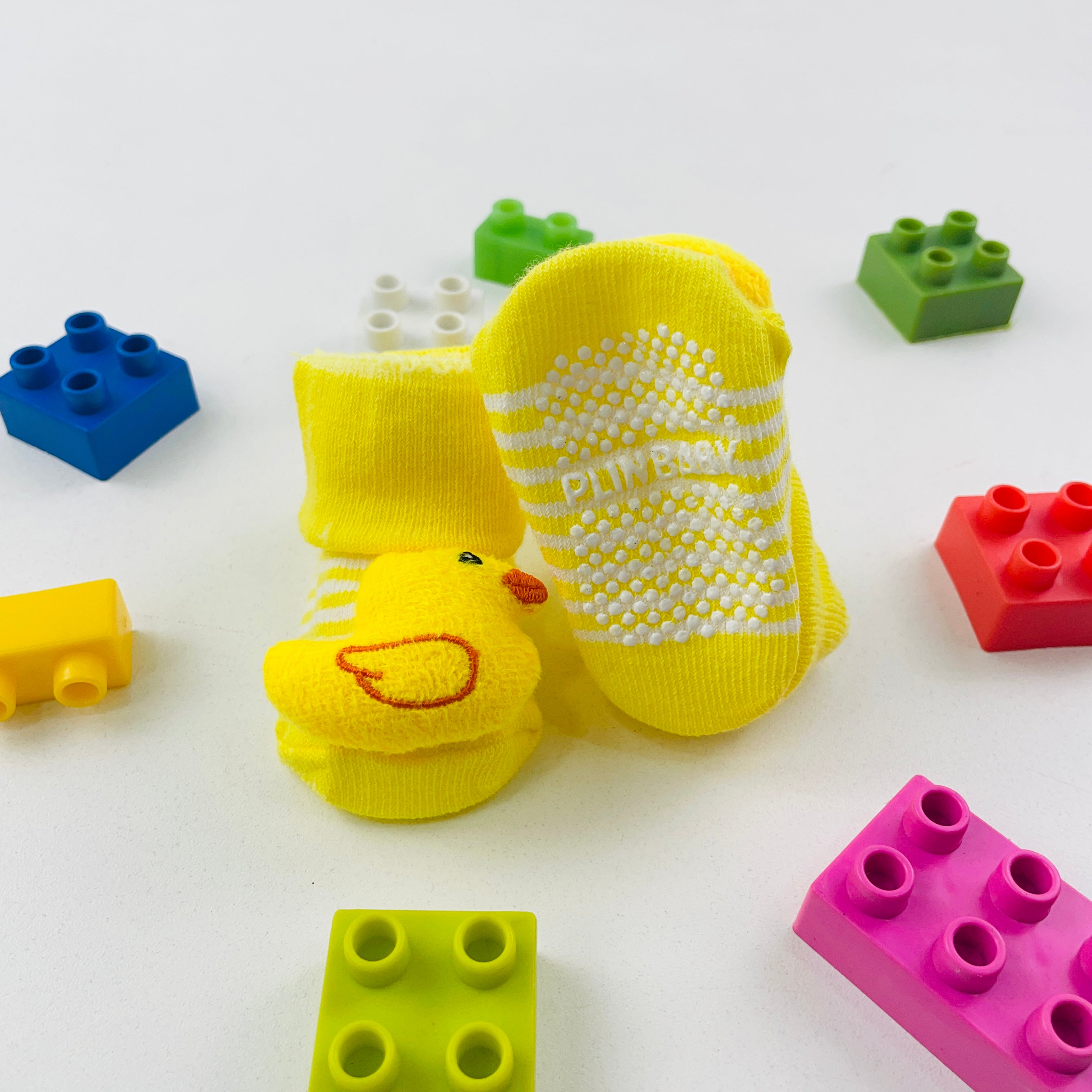 Meia Bichinhos Plin Baby Patinho Antiderrapante