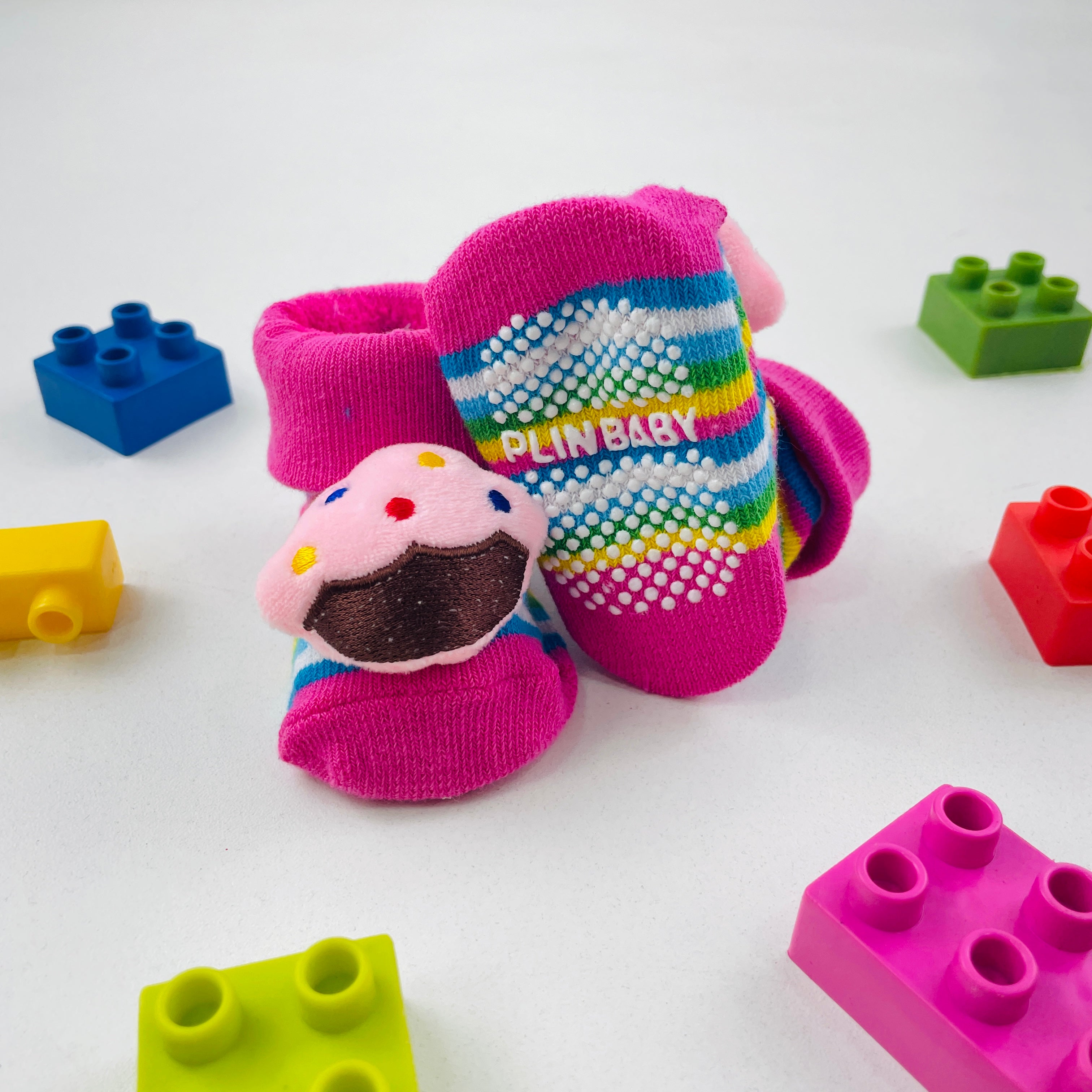 Meia Bichinhos Plin Baby Cupcake Antiderrapante