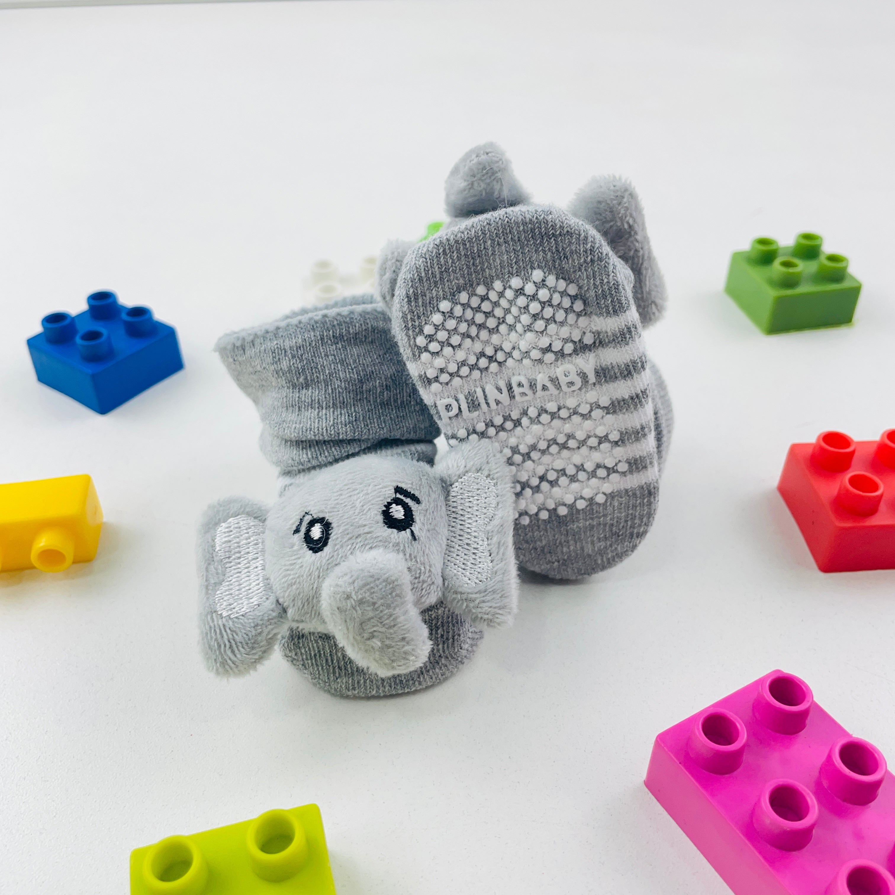 Meia Bichinhos Plin Baby Elefente Antiderrapante
