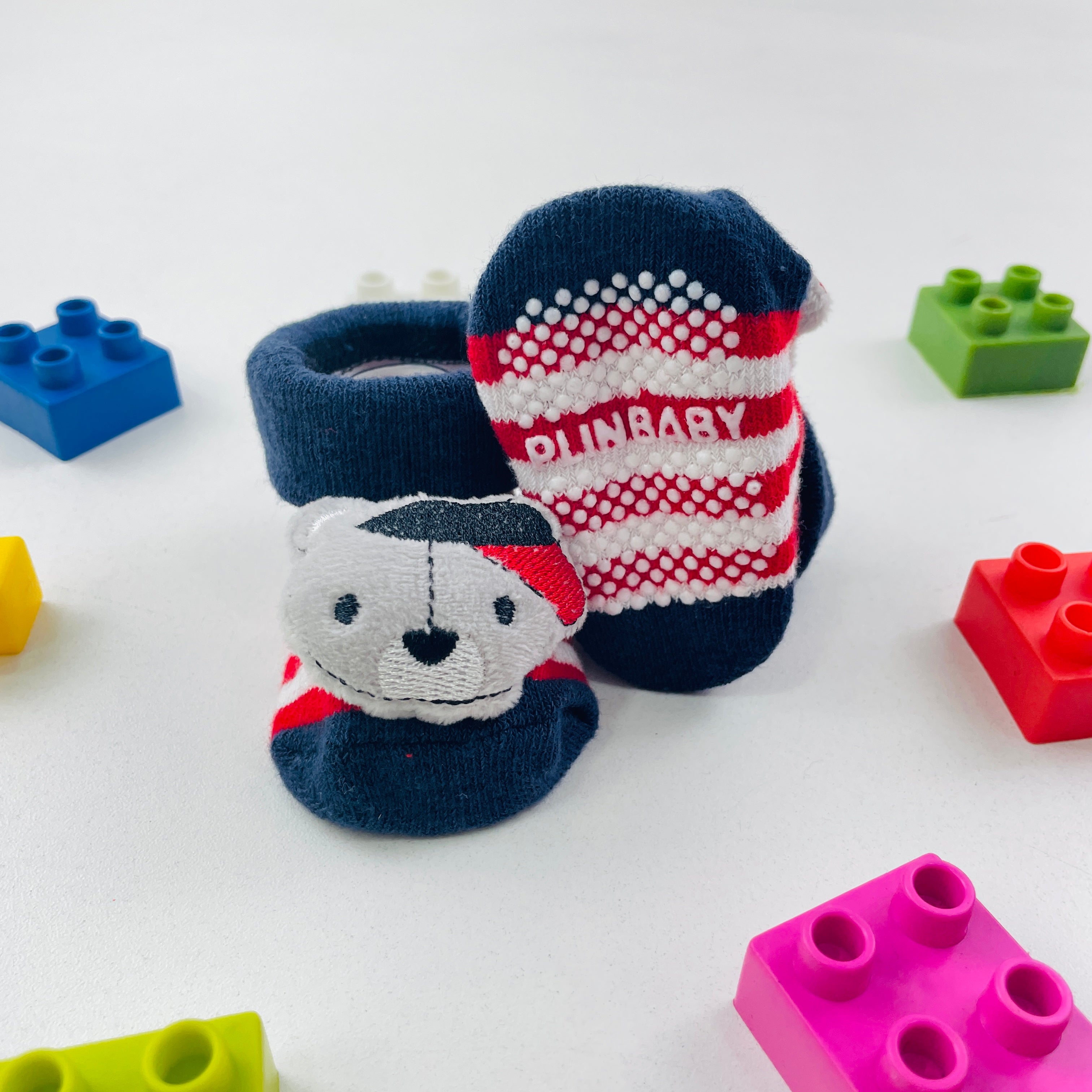 Meia Bichinhos Plin Baby Urso De Bone Antiderrapante