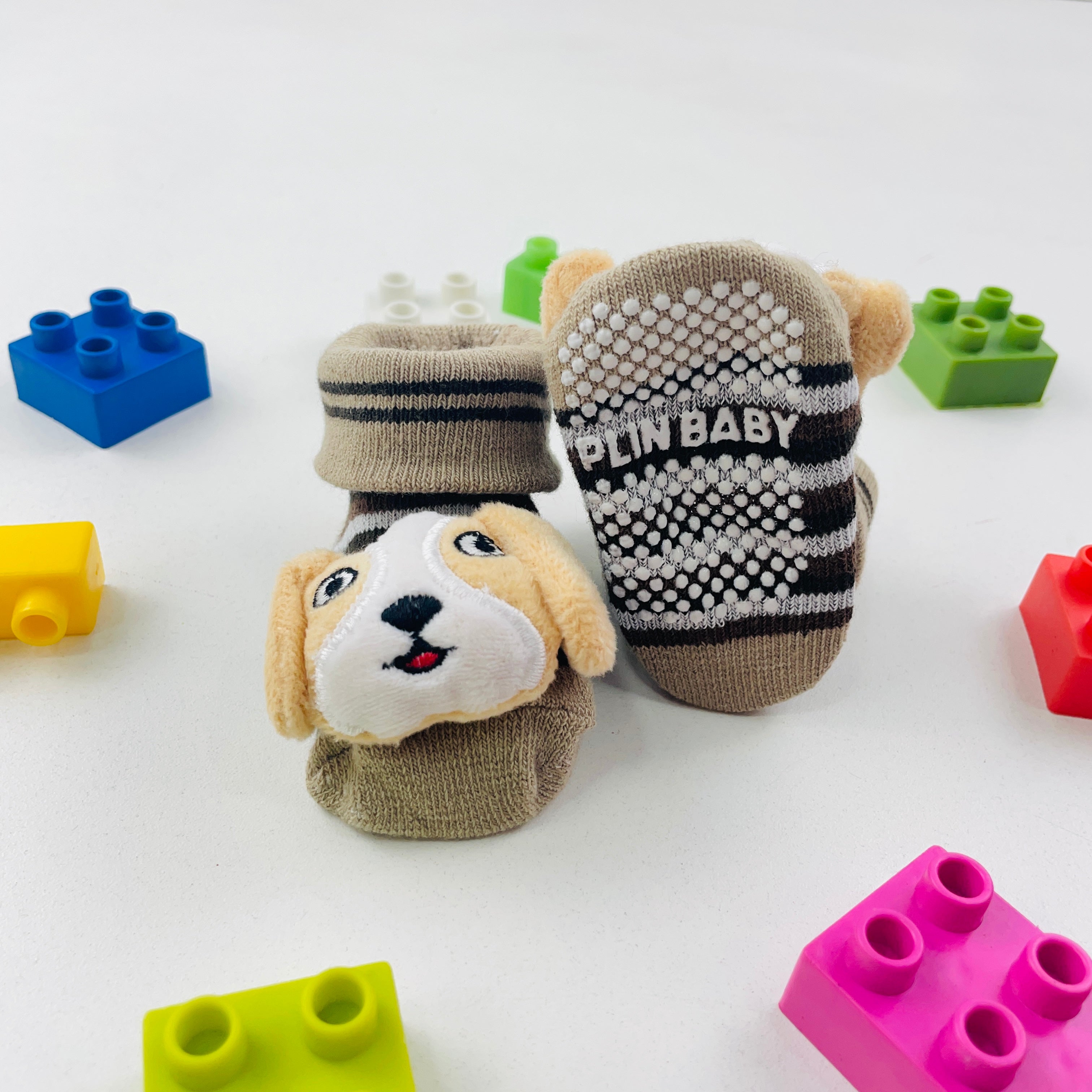 Meia Bichinhos Plin Baby Cachorro Antiderrapante