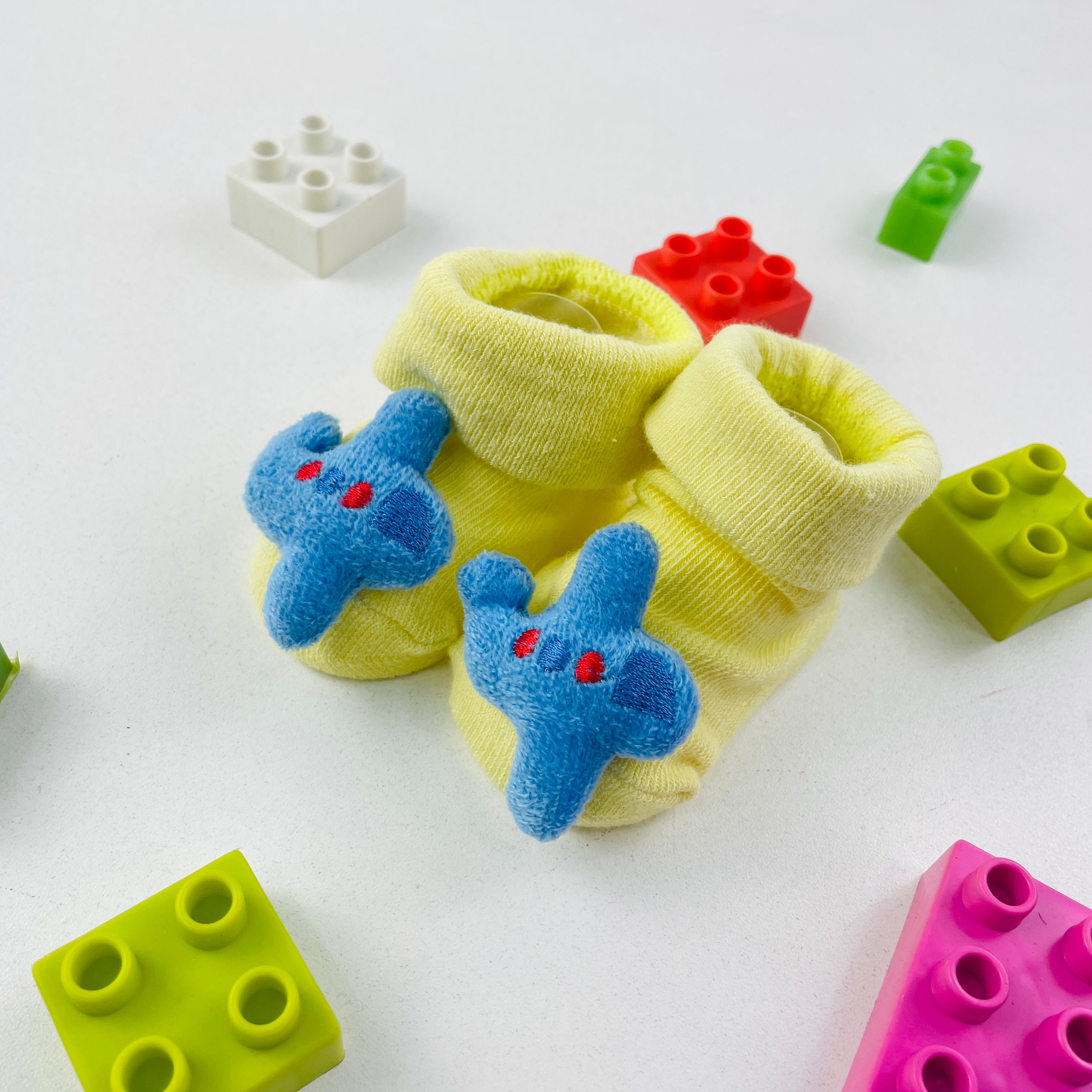 Meia Bichinhos Plin Baby Avião Antiderrapante - Amarelo