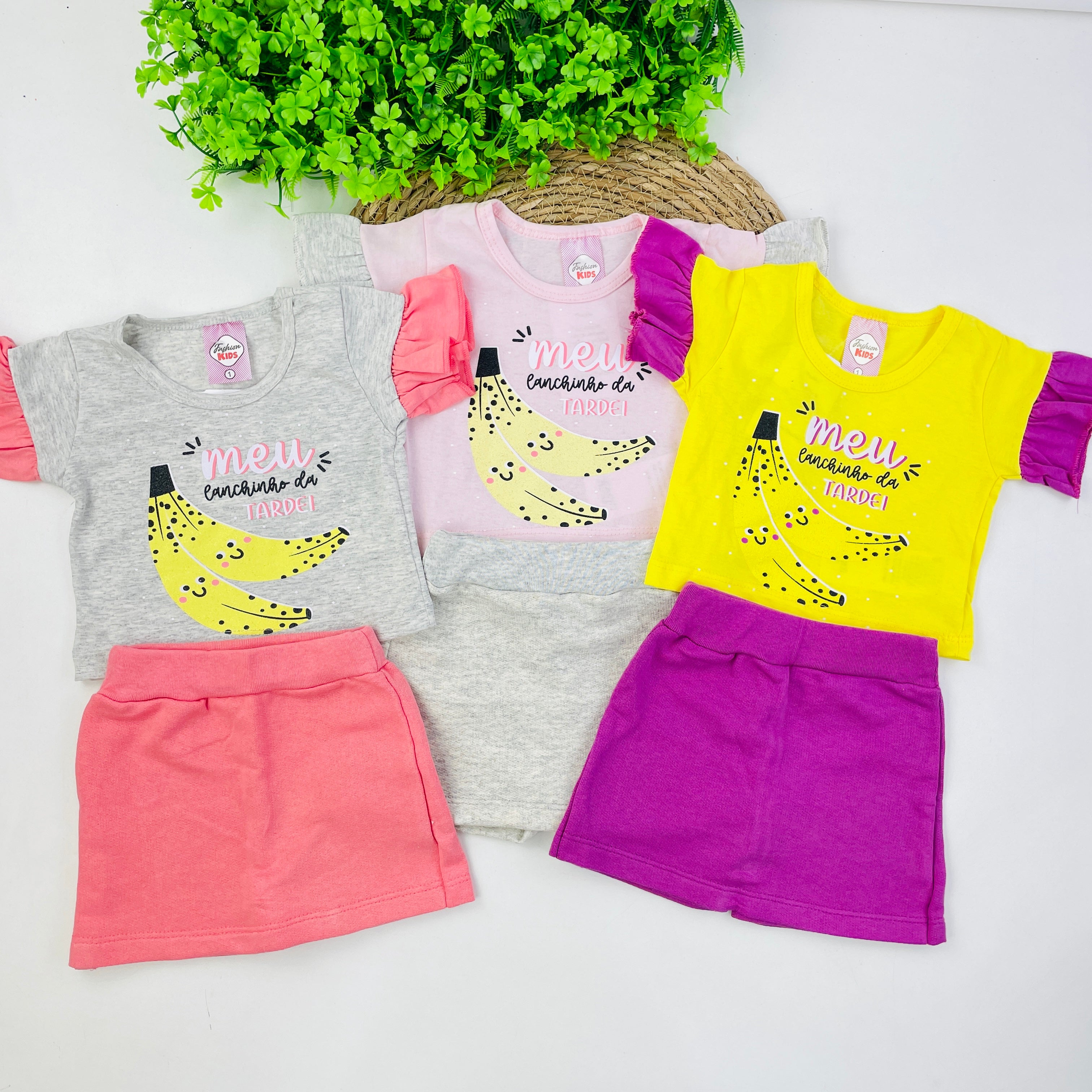 Conjunto Fashion Kids Infantil Menina Meu Lanchinho Da Tarde