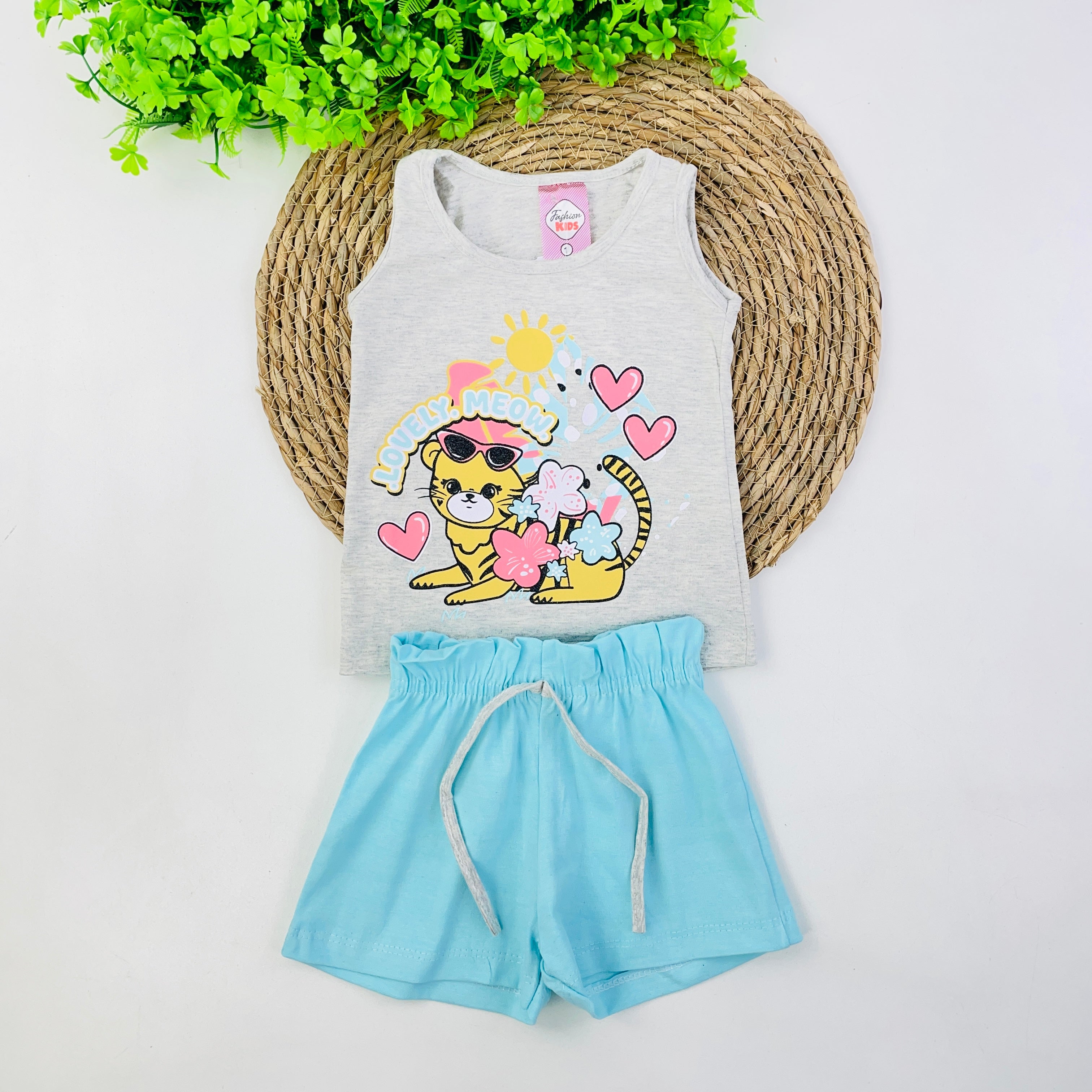 Conjunto Fashion Kids Infantil Menina Lovely Meow