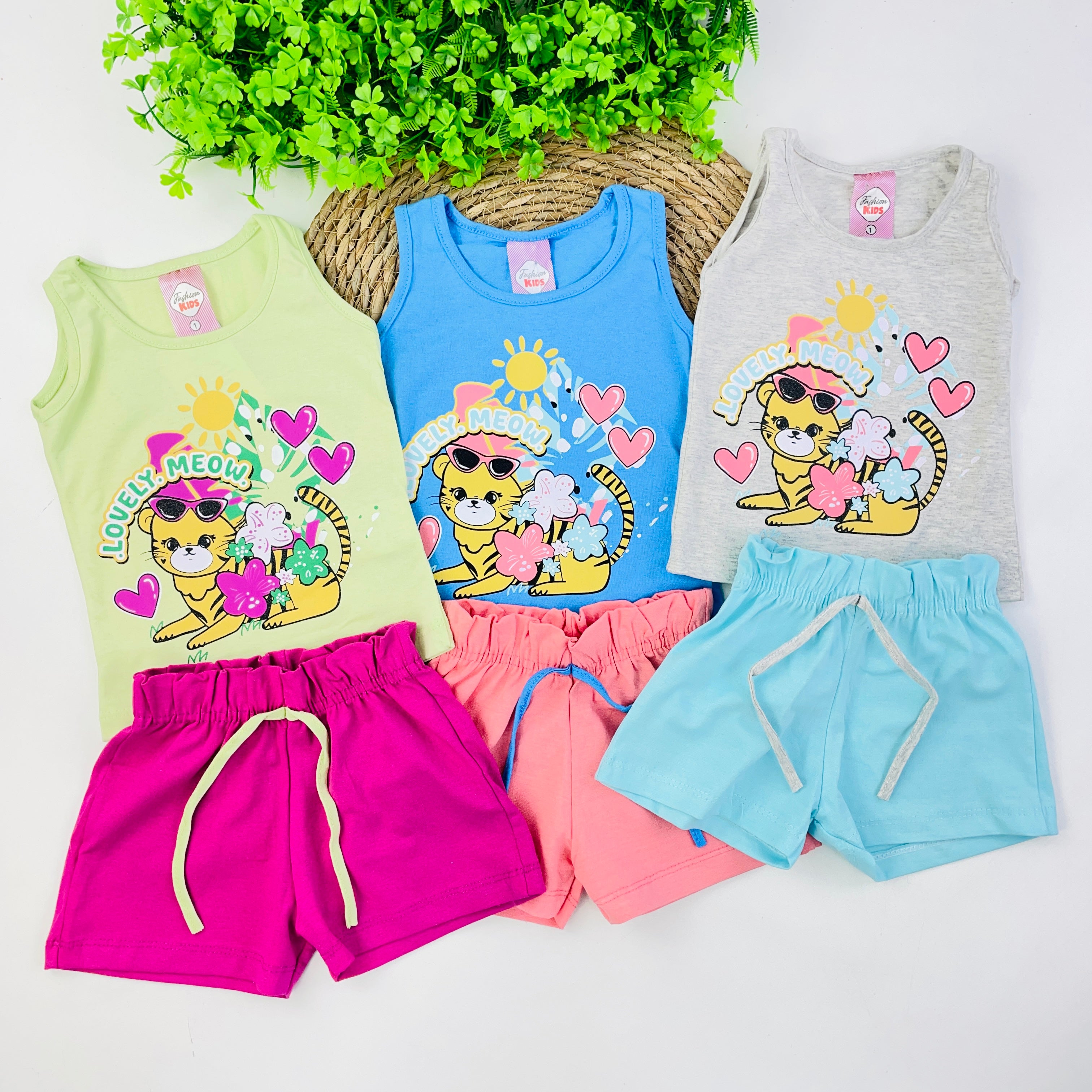 Conjunto Fashion Kids Infantil Menina Lovely Meow