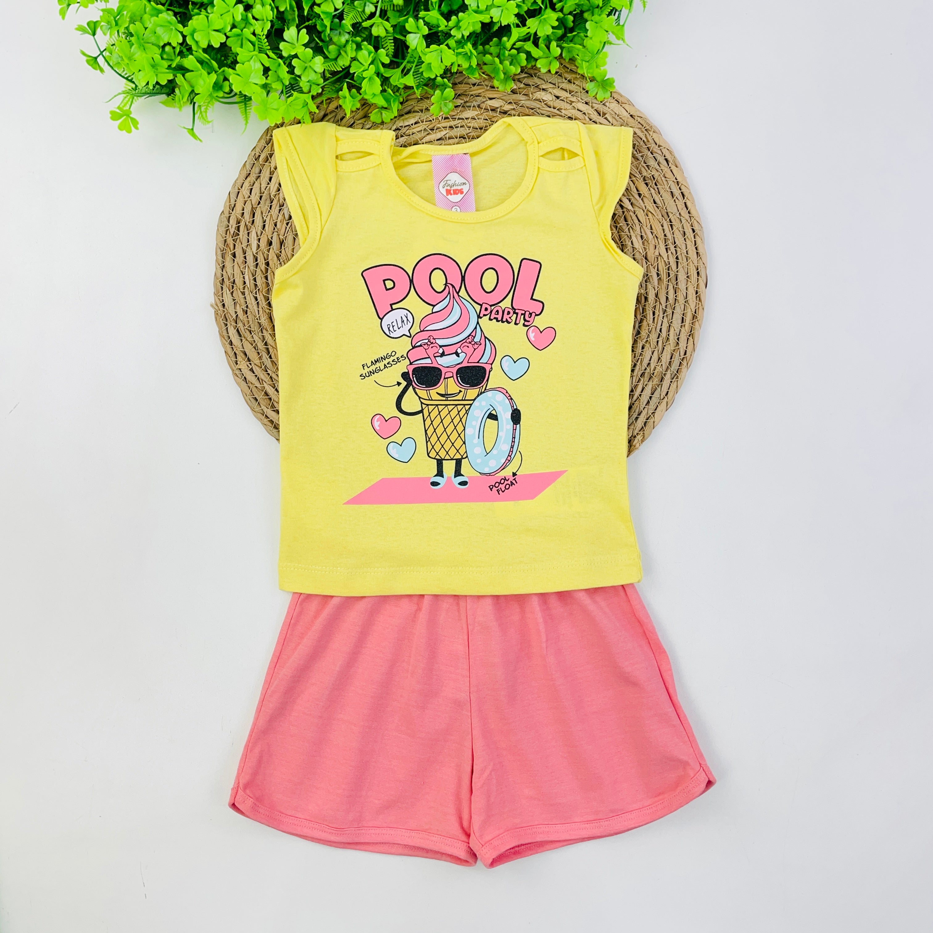 Conjunto Fashion Kids Infantil Menina Pool Party