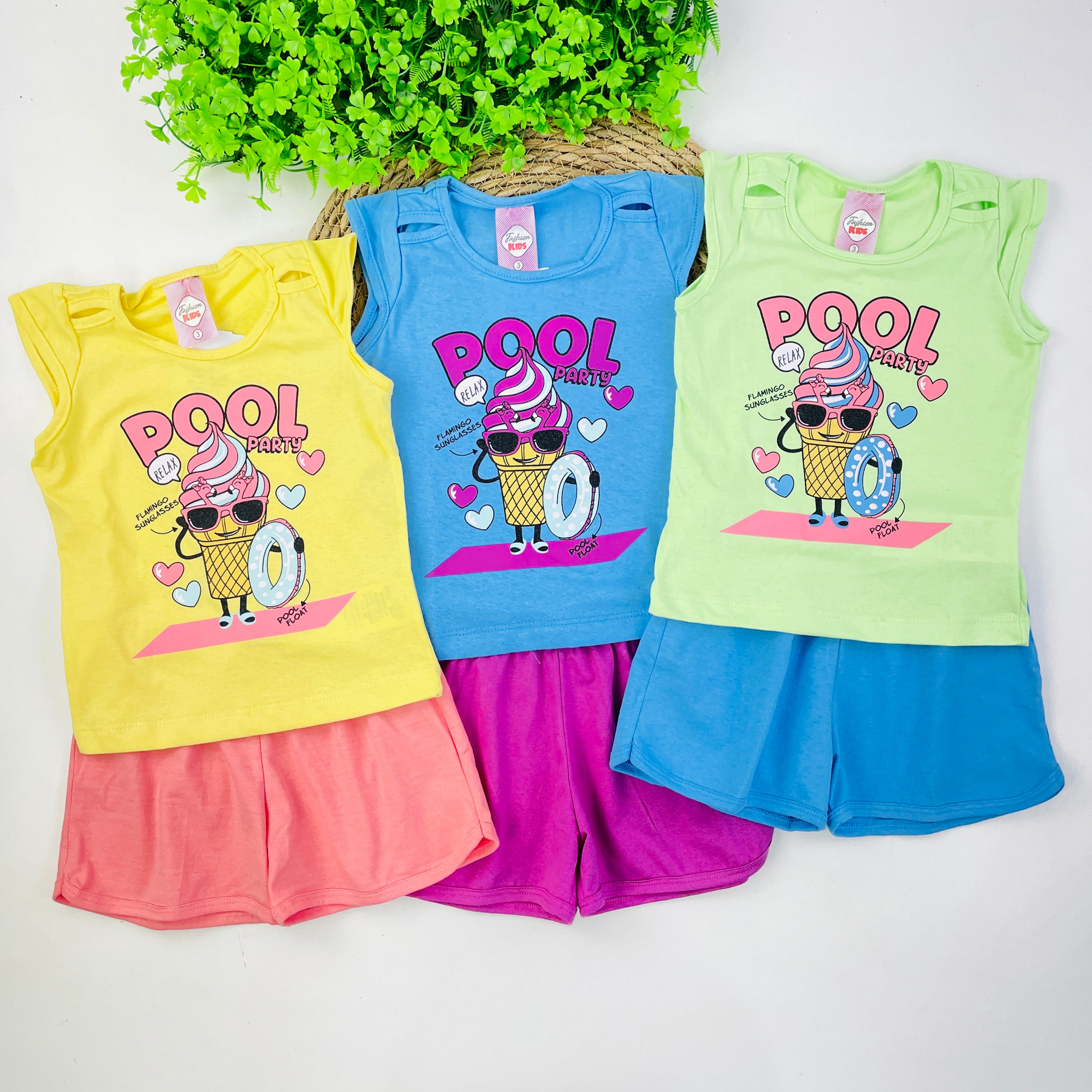 Conjunto Fashion Kids Infantil Menina Pool Party