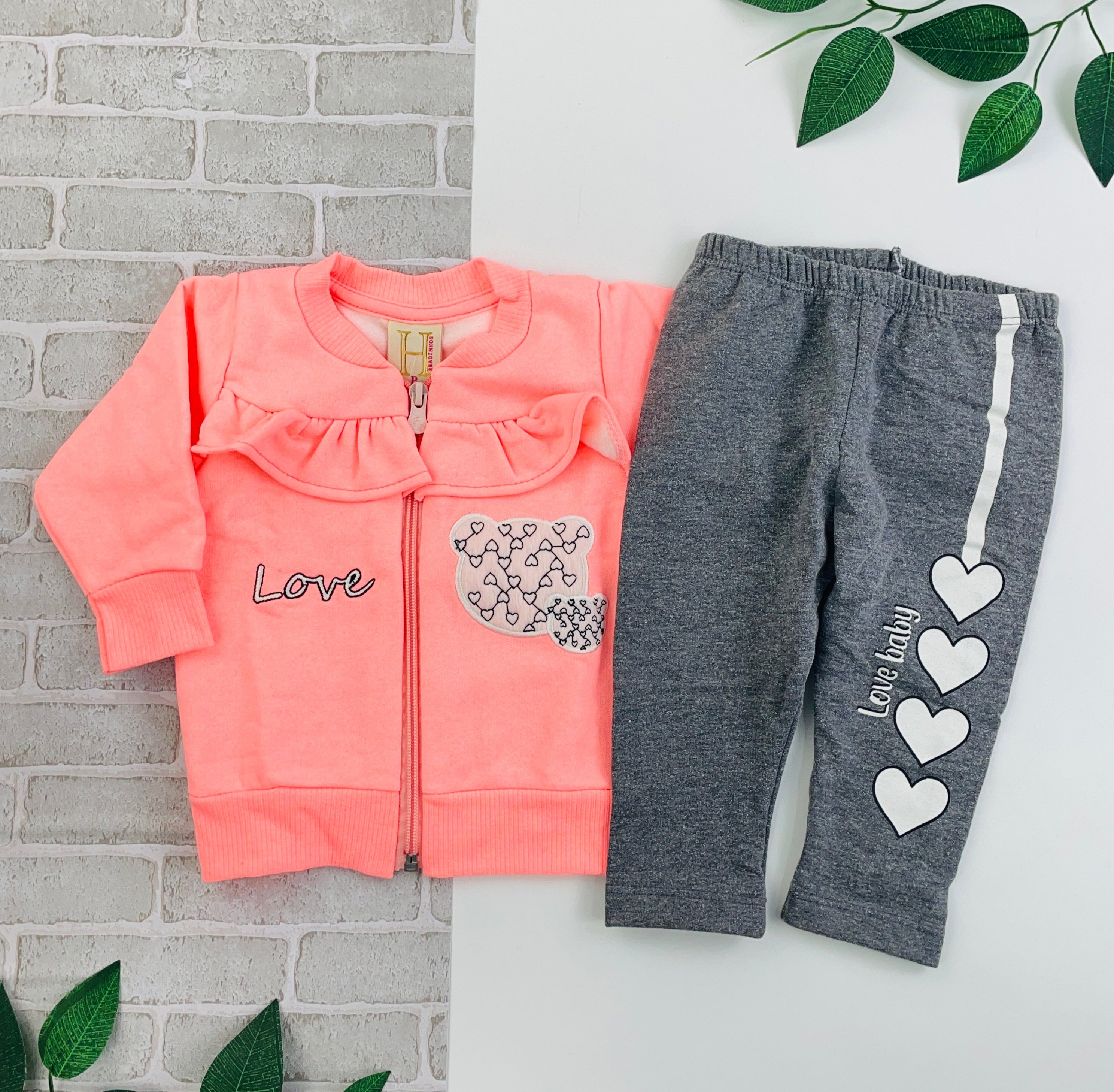 Conjunto Feminino Hrradinhos Love Bordado