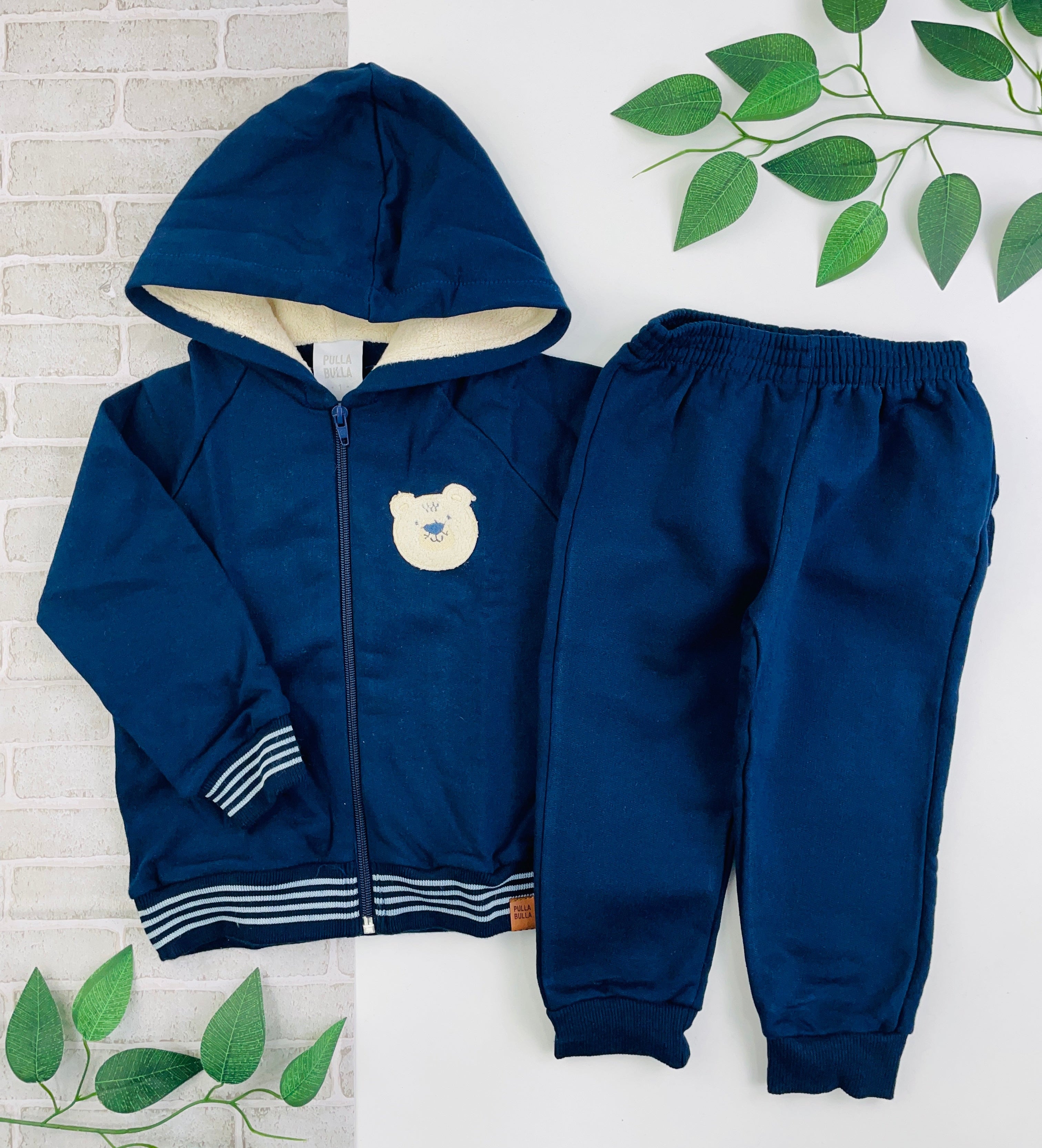 Conjunto Pulla Bulla Urso Listras Com Capuz
