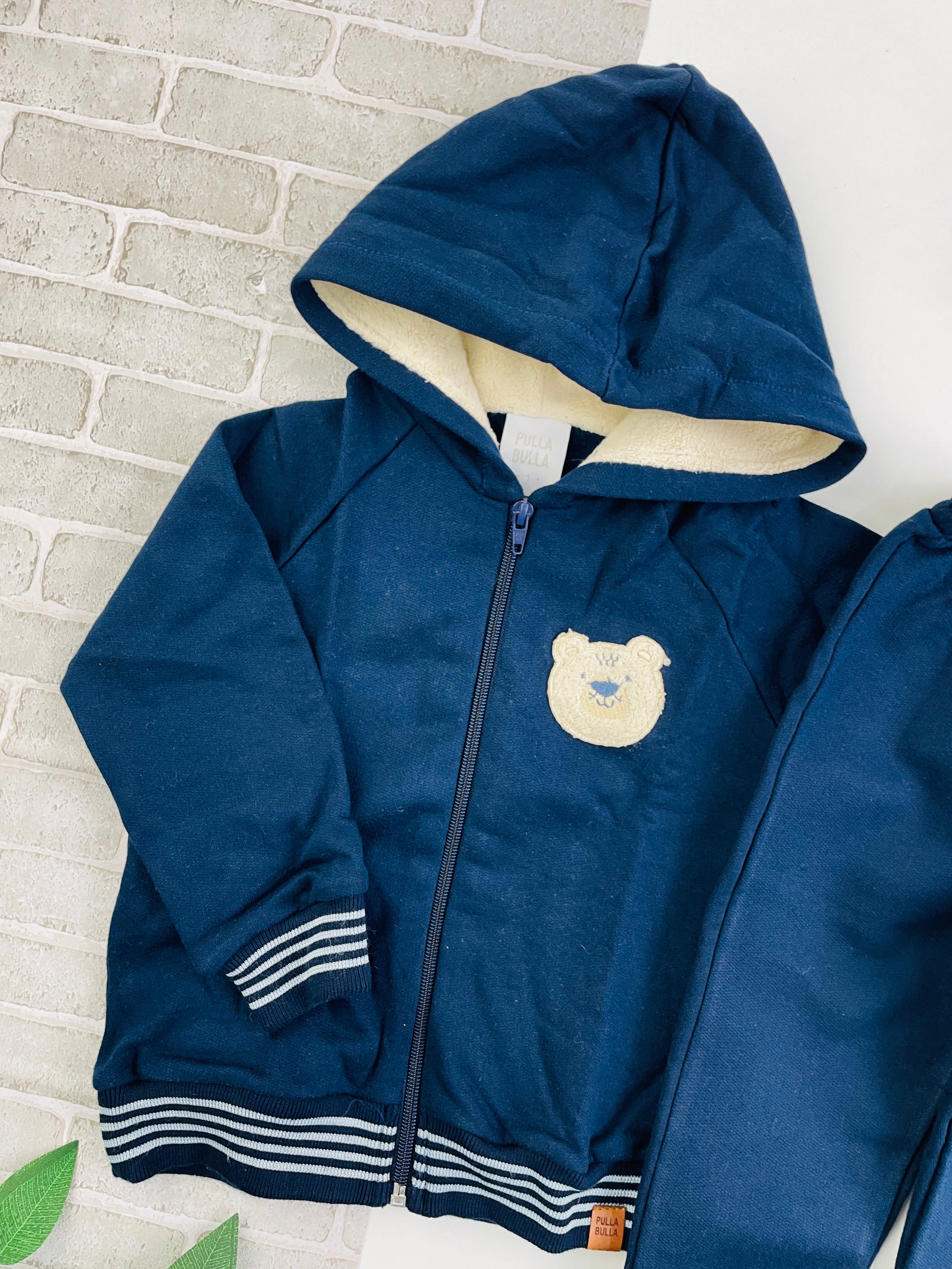 Conjunto Pulla Bulla Urso Listras Com Capuz