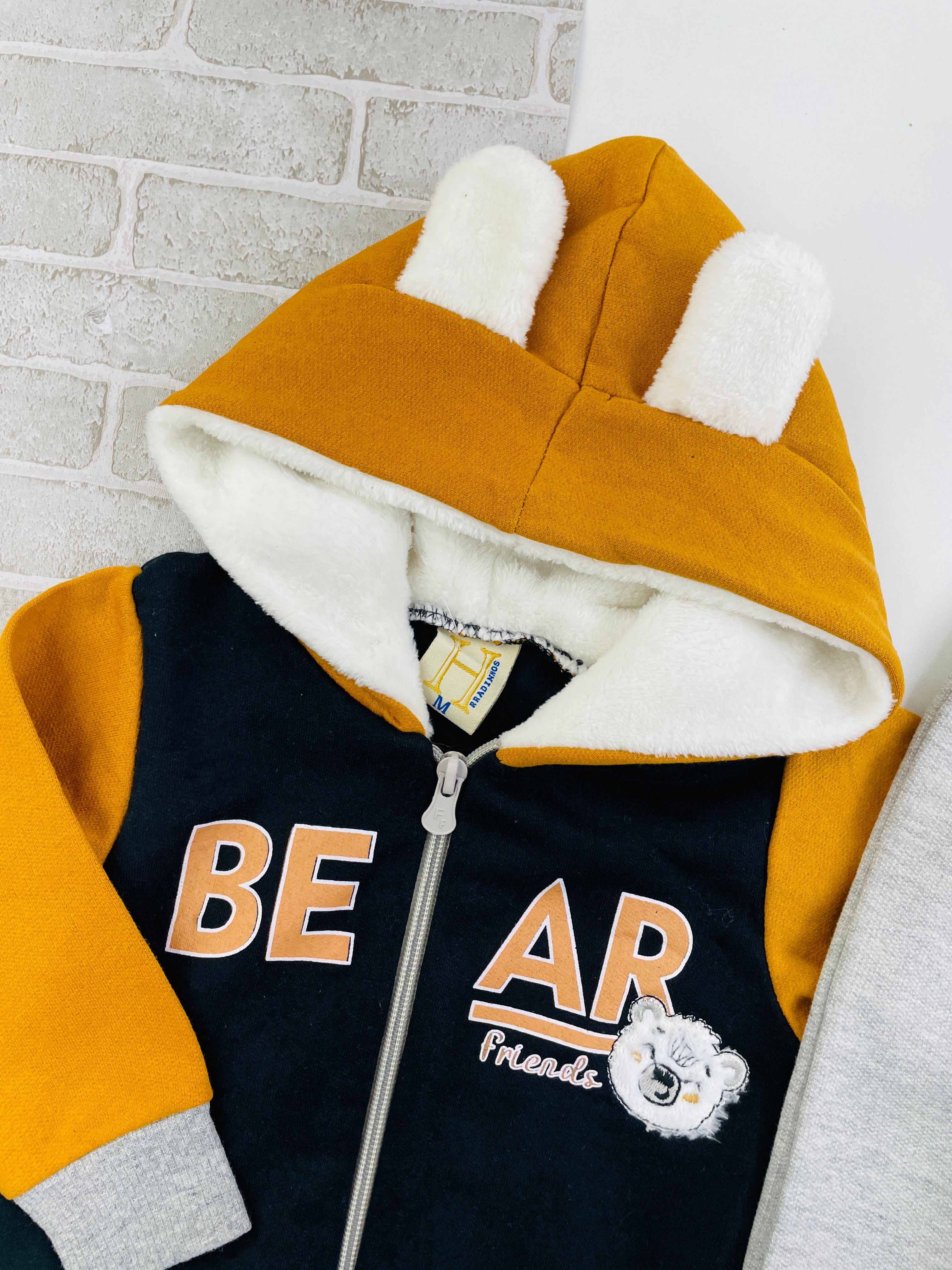 Conjunto Masculino Hrradinhos Bear Friends Com Capuz Orelinha