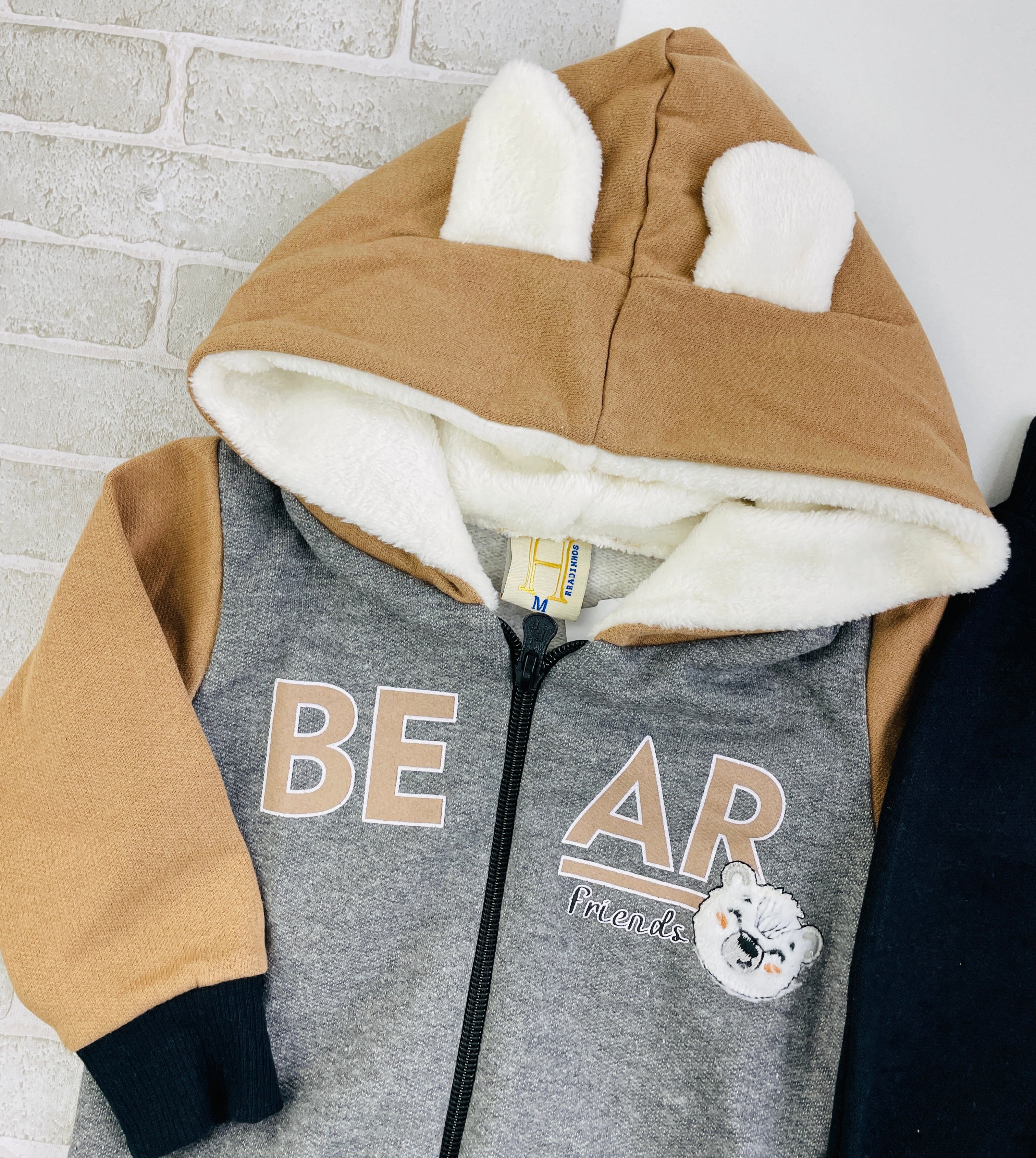 Conjunto Masculino Hrradinhos Bear Friends Com Capuz Orelinha